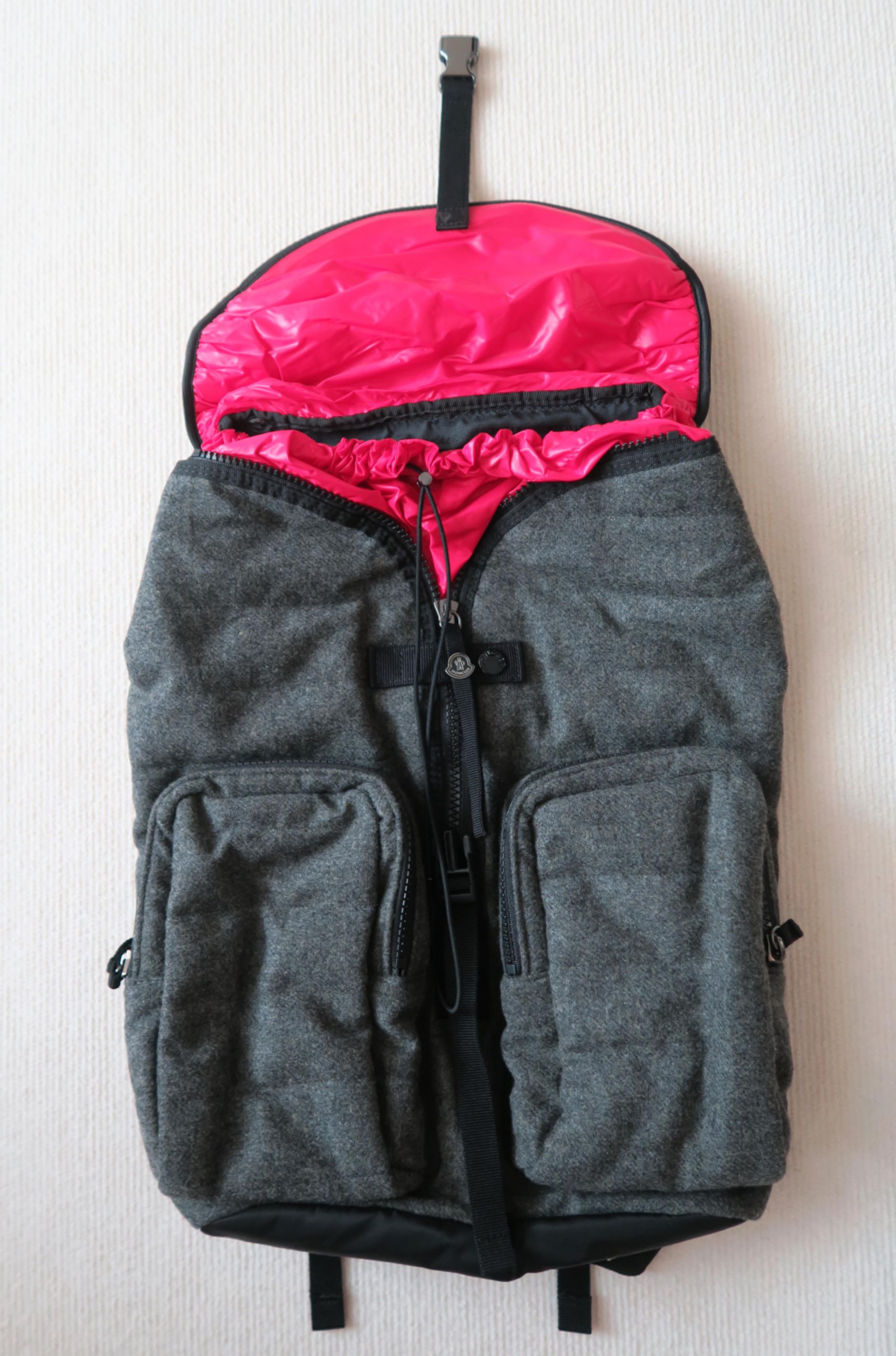 Moncler Moncler Italy Grey Wool Unisex Backpack Size ONE SIZE - 3 Thumbnail