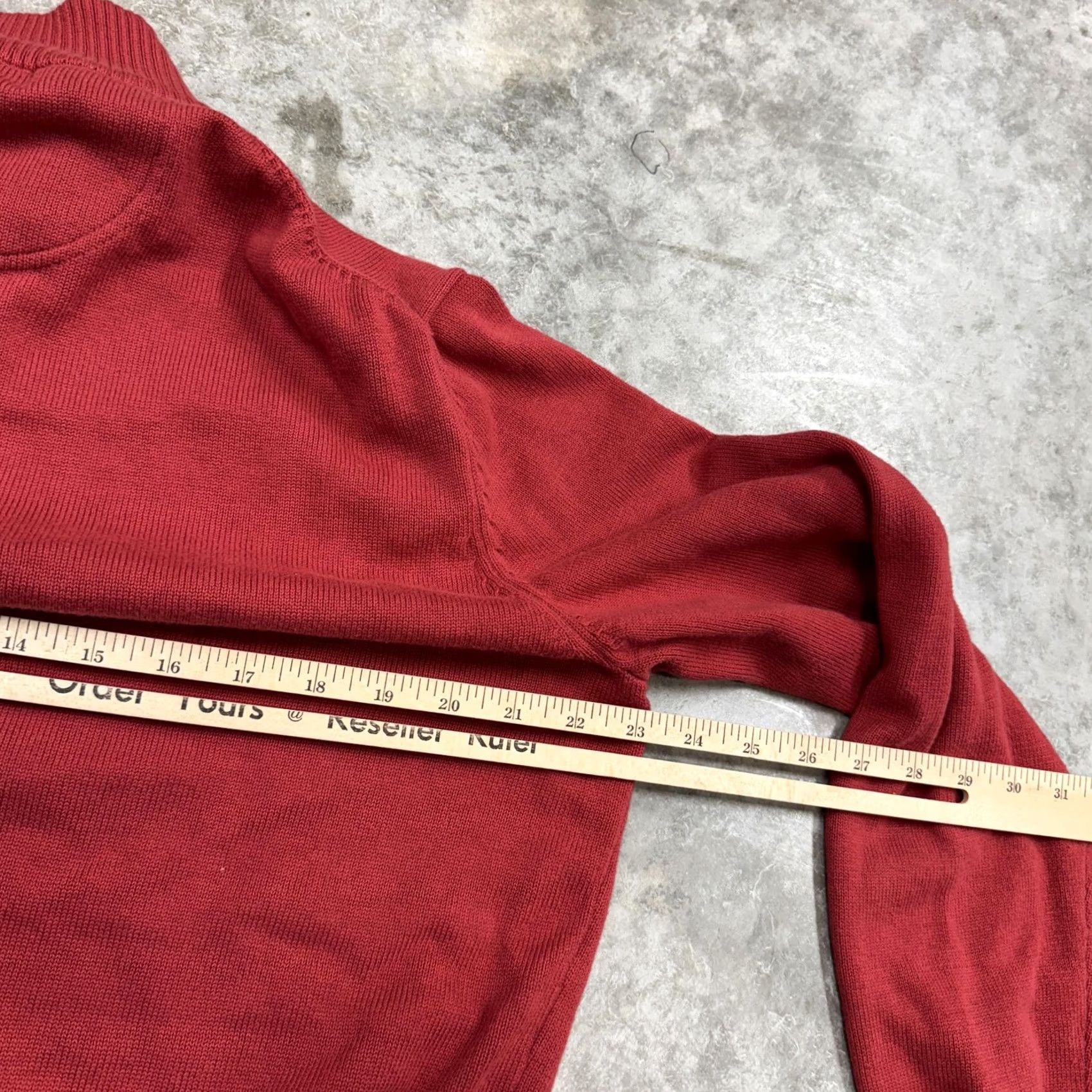 Vintage Maus & Hoffman Sweater Mens Medium Red Quarter Zip Pima Cotton Mock Neck Size US M / EU 48-50 / 2 - 6 Thumbnail