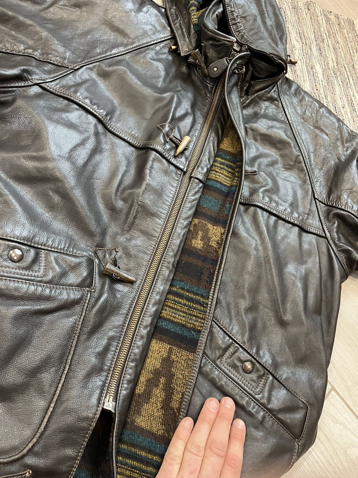 Vintage Vintage Avantgarde Leather Jacket 80s rare retro Size US L / EU 52-54 / 3 - 21 Thumbnail