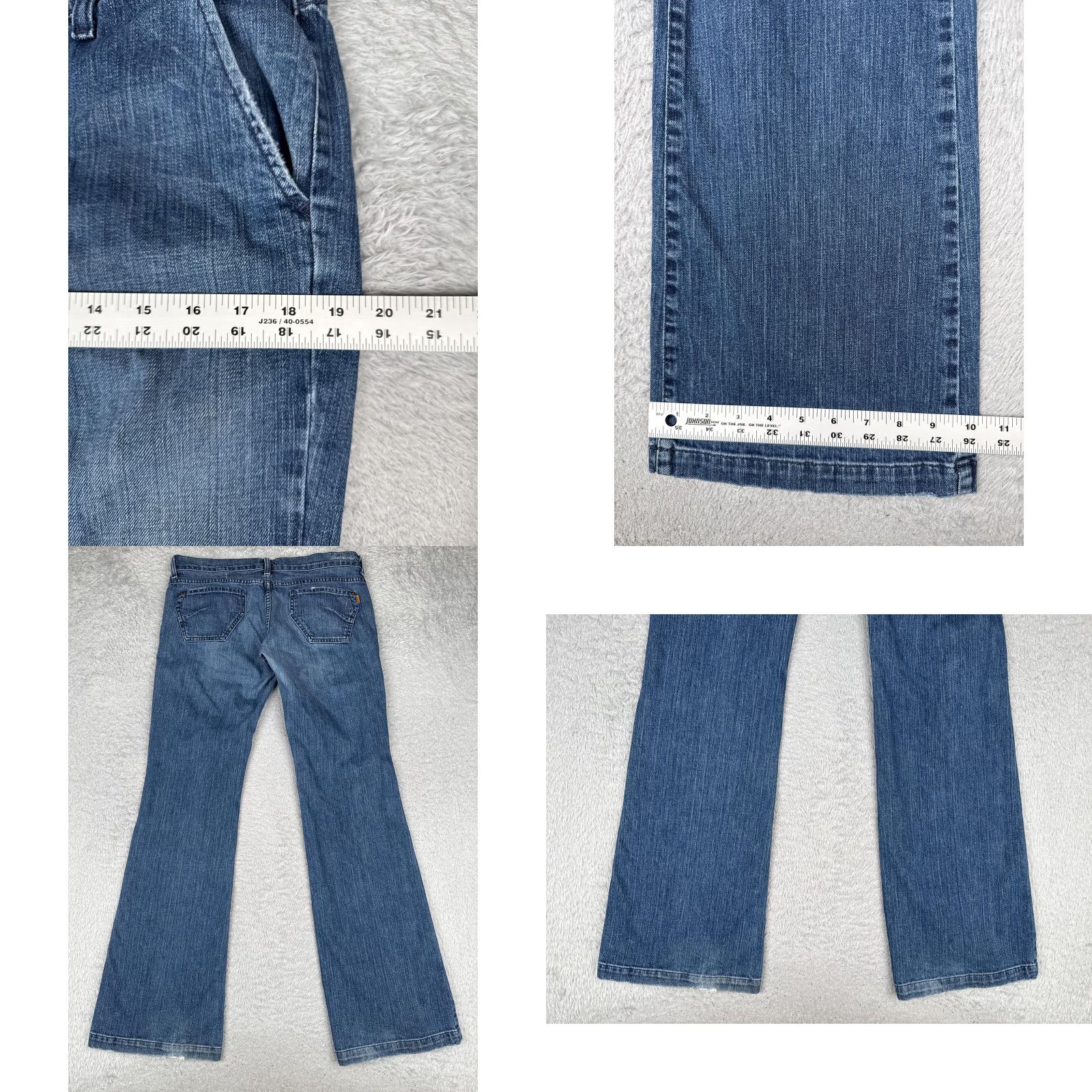 Denime James Jeans Womens Bootcut Jeans 32 Blue Medium Wash Mid Rise Stretch Denim 32x34 Size 24" / US 00 / IT 34 - 9 Thumbnail