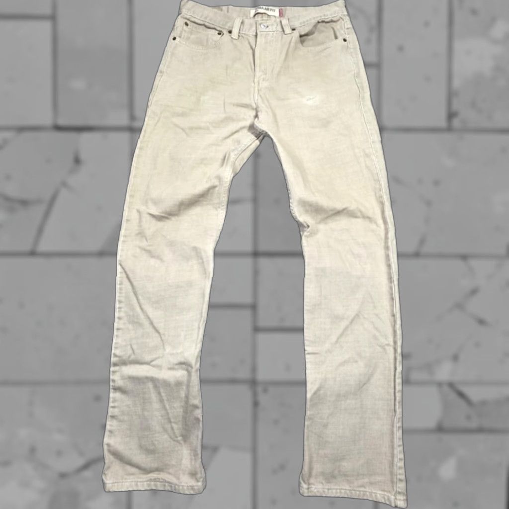 Levi's VINTAGE Levi's 505 Jeans Mens 33x34 Beige Regular Fit Distressed Skater 90s USA Classic Levi's 500 Series Jeans Mens Size US 33 - 1 Thumbnail
