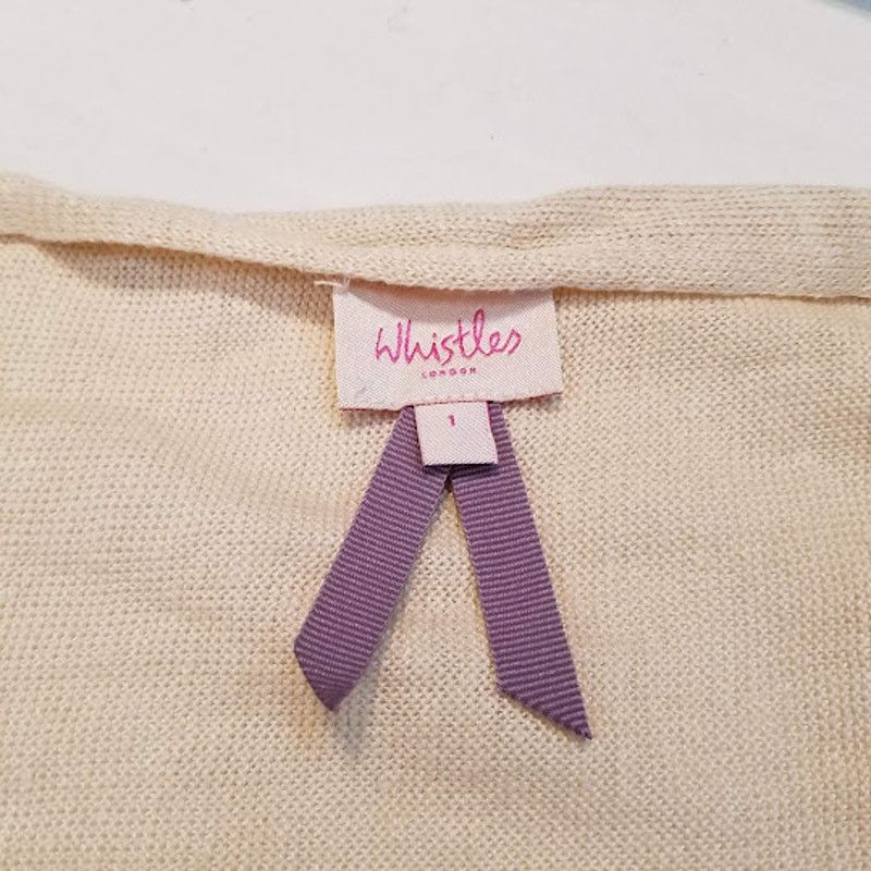 Whistles Linen open tie front cardigan sweater size 1 XS cream Size XS / US 0-2 / IT 36-38 - 9 Thumbnail