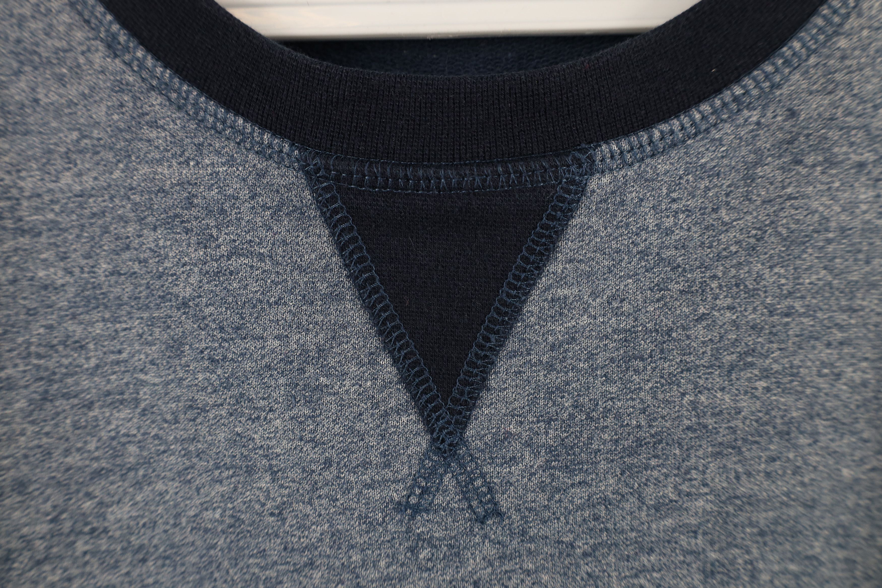 Vintage Vintage 90s Streetwear Double V Crewneck Sweatshirt Blue Size US XL / EU 56 / 4 - 9 Thumbnail