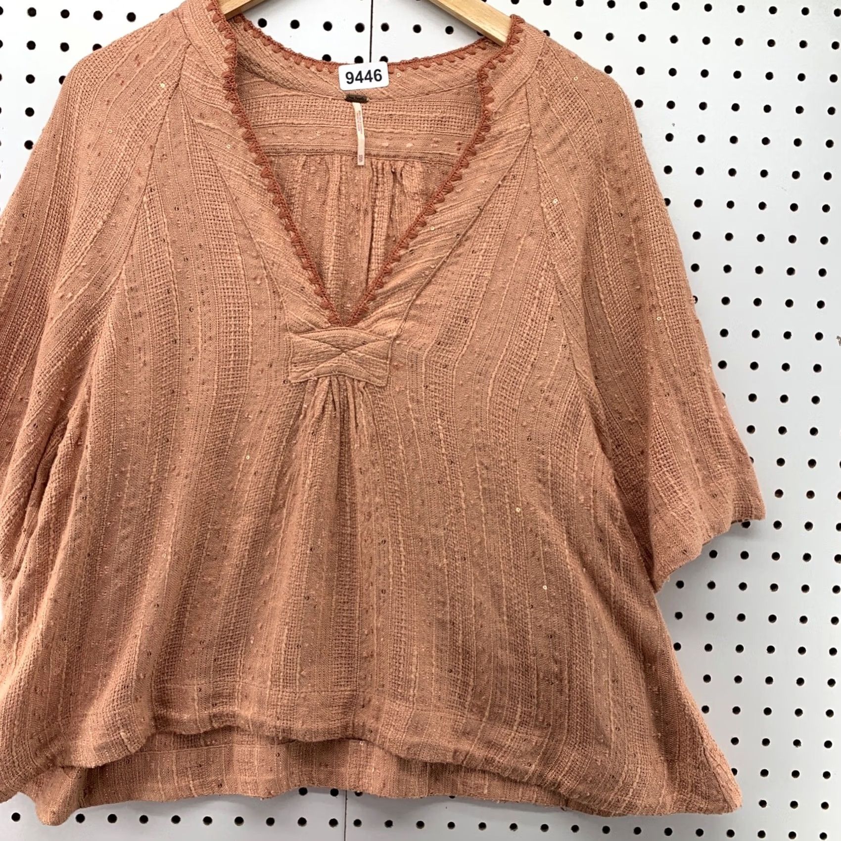Free People Free People Blouse V-Neck Sequin Get Over It Shirt Pink XS Womens Size XS / US 0-2 / IT 36-38 - 2 Thumbnail