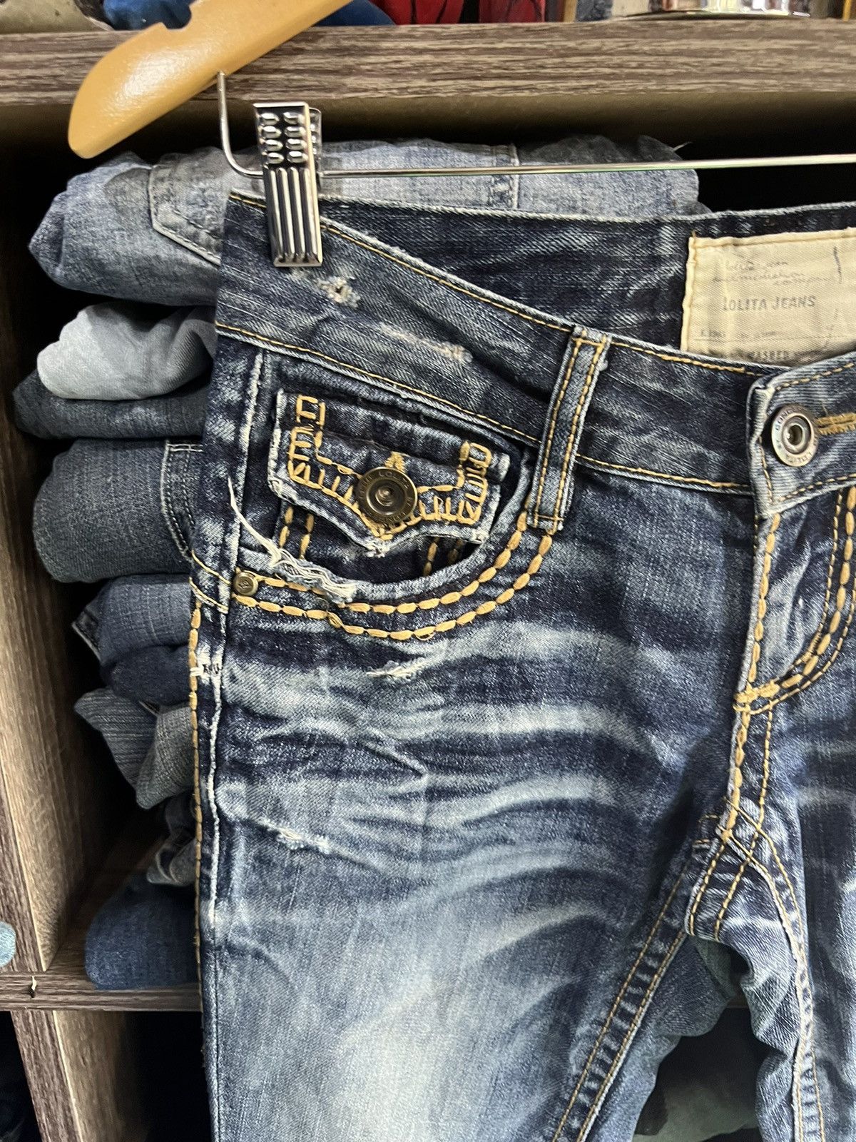 Other 🔥Rare Lolita Jeans Flared Distressed Denim Size 29" - 7 Thumbnail