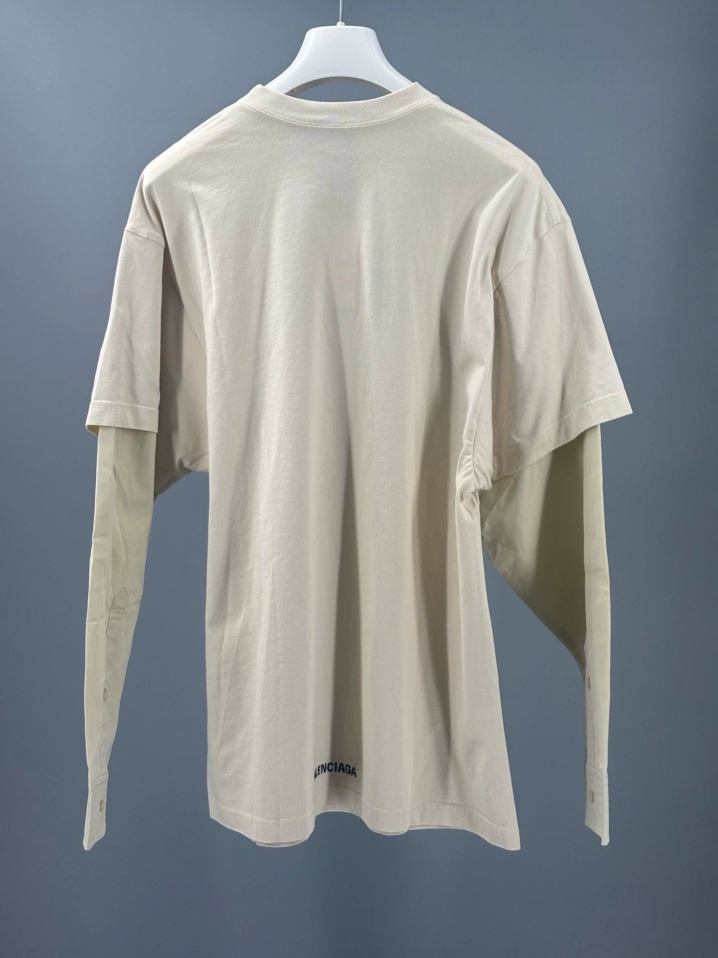 beige long sleeve t-shirt with embroidery
