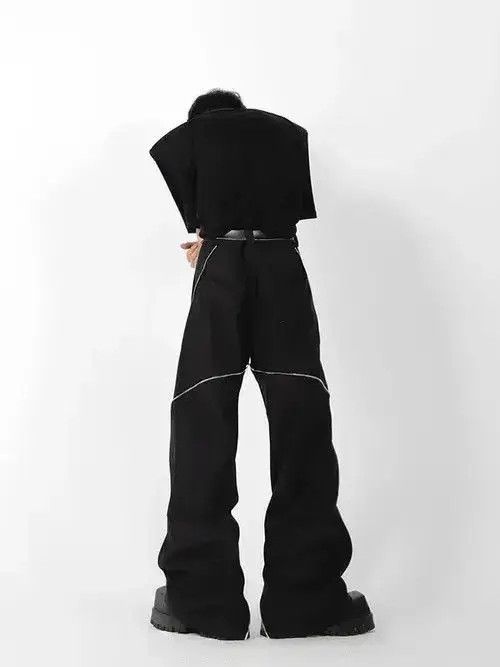 Japanese Brand Men Zipper Slit Wide Leg Casual Pant Size US 32 / EU 48 - 4 Thumbnail