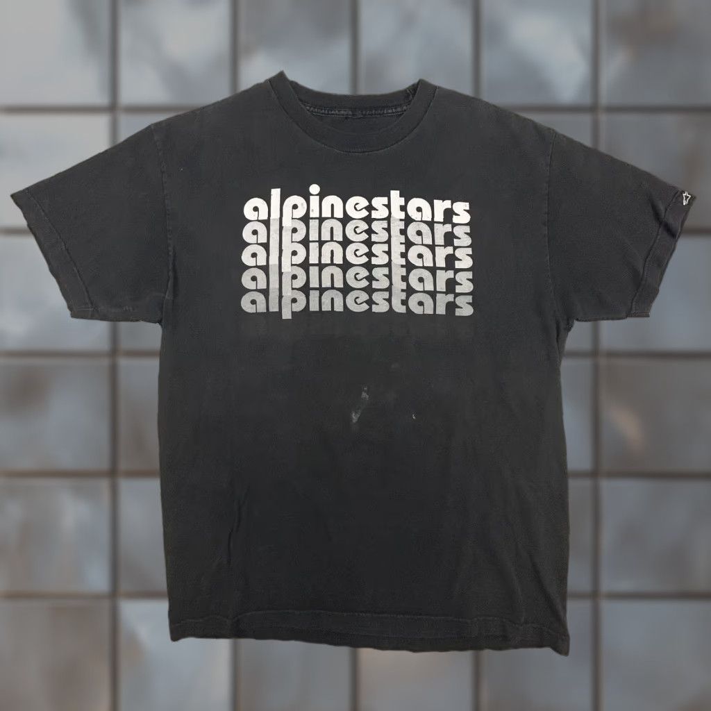 Alpinestars VINTAGE Alpinestars Shirt Mens Large Black Faded Logo Racing Motocross Tee Y2K Size US L / EU 52-54 / 3 - 1 Thumbnail