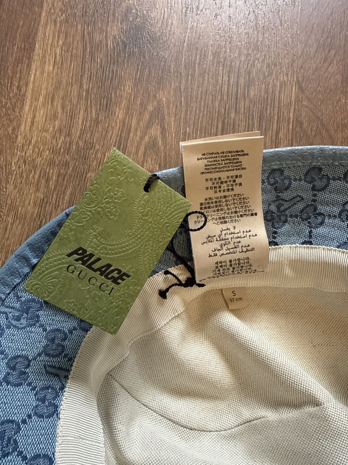 Gucci × Palace Palace x Gucci GG-P Monogram Bucket Hat Blue Size ONE SIZE - 9 Thumbnail