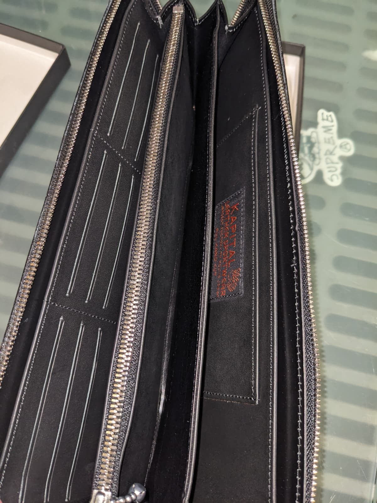 Kapital Kapital Bone Hand Journey Pass Case Wallet Black Size ONE SIZE - 6 Thumbnail