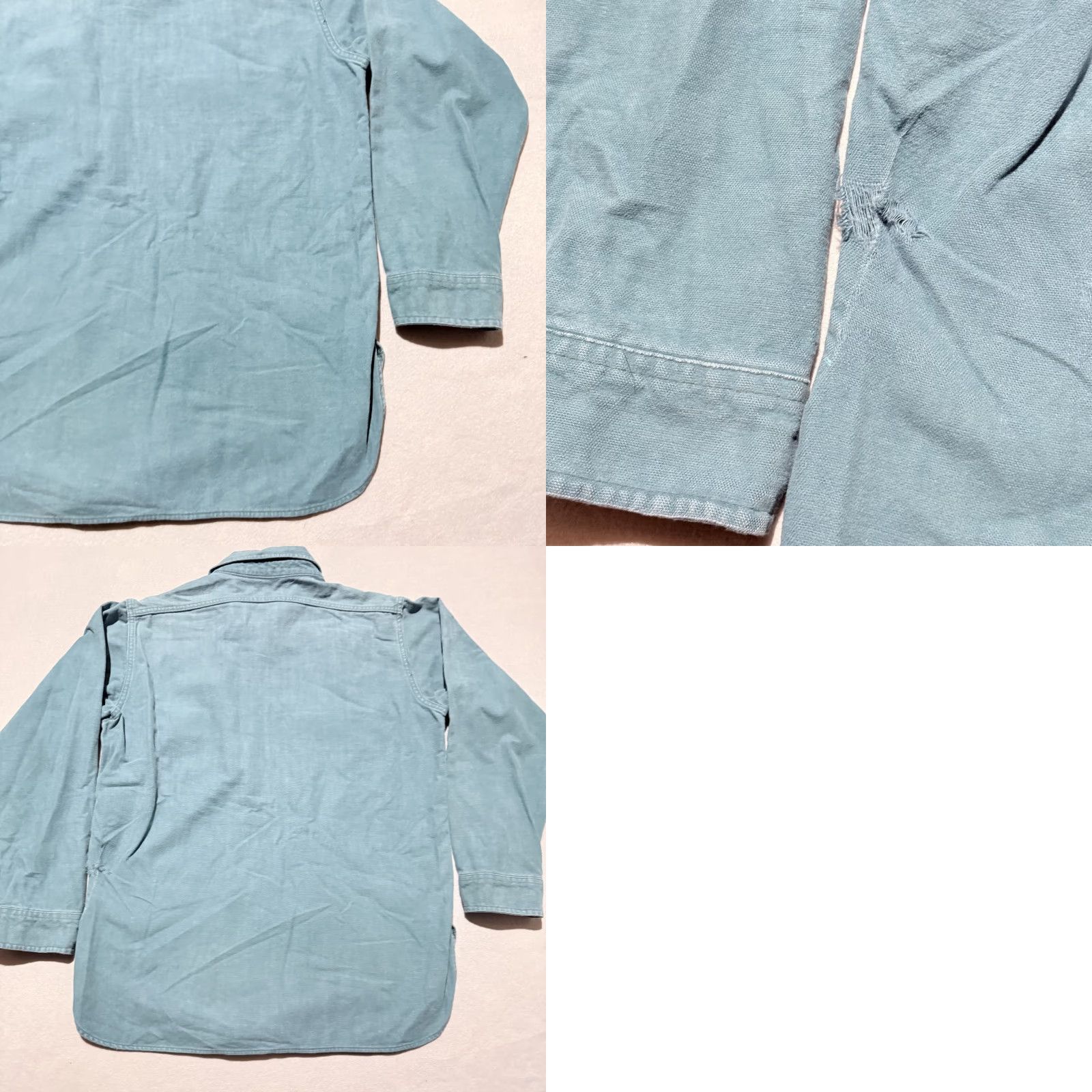 Vintage VINTAGE Woolrich Shirt Men Blue Patch Pockets Long Sleeve Button-Up Large Distressed Size US L / EU 52-54 / 3 - 9 Thumbnail