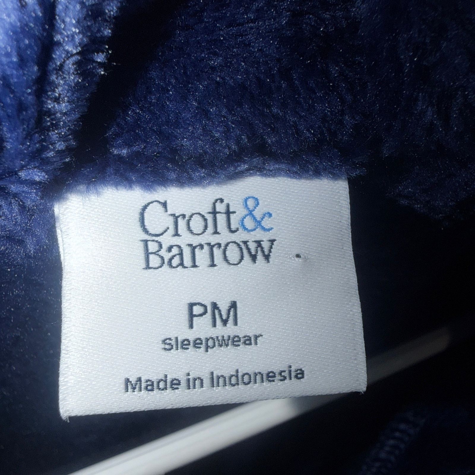 Croft & Barrow Croft & Barrow Petite Med Zip Front Plush Fleece Robe Navy Size ONE SIZE - 6 Thumbnail