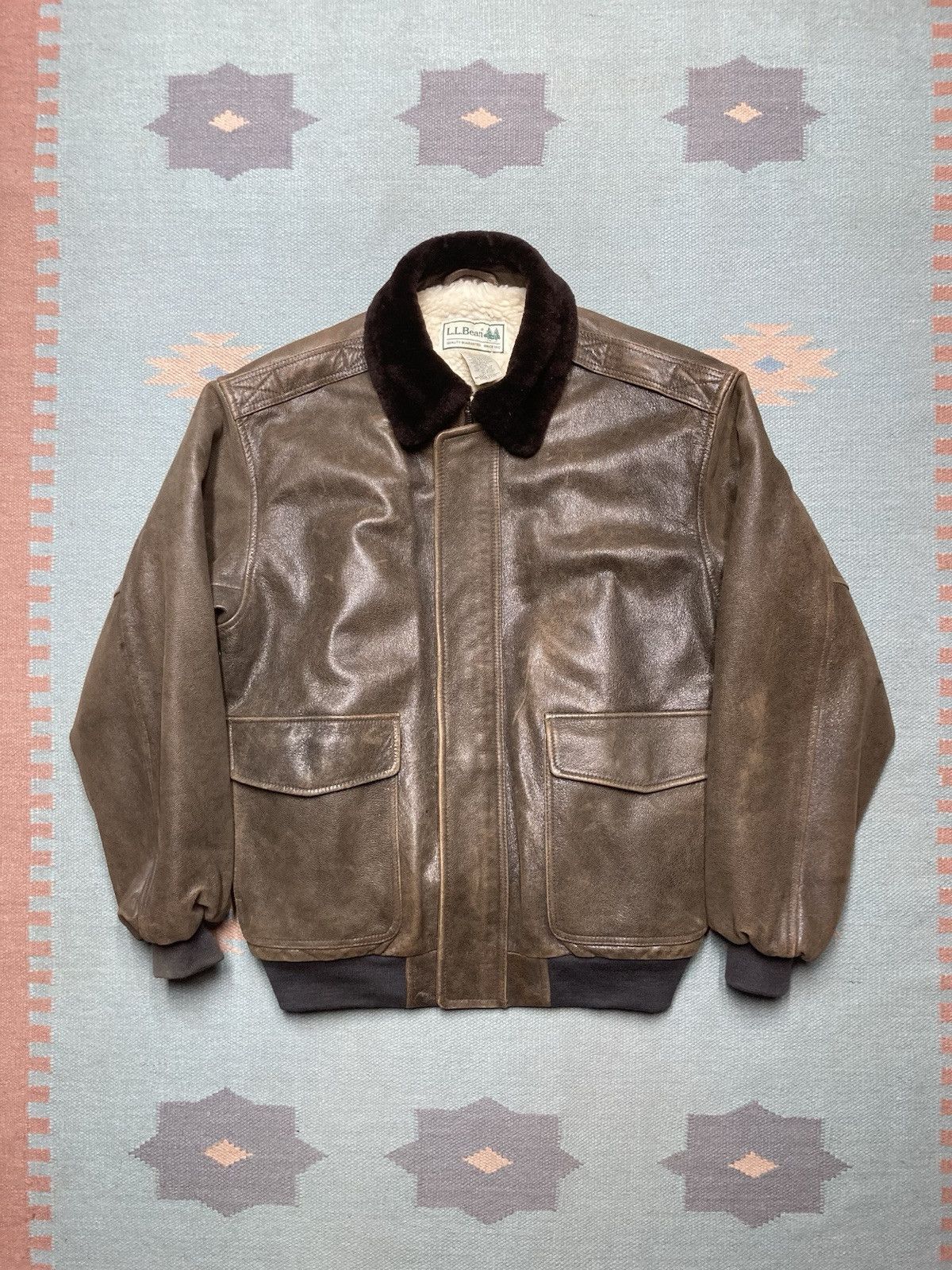L.L. Bean × Streetwear × Vintage LL Bean Leather Bomber