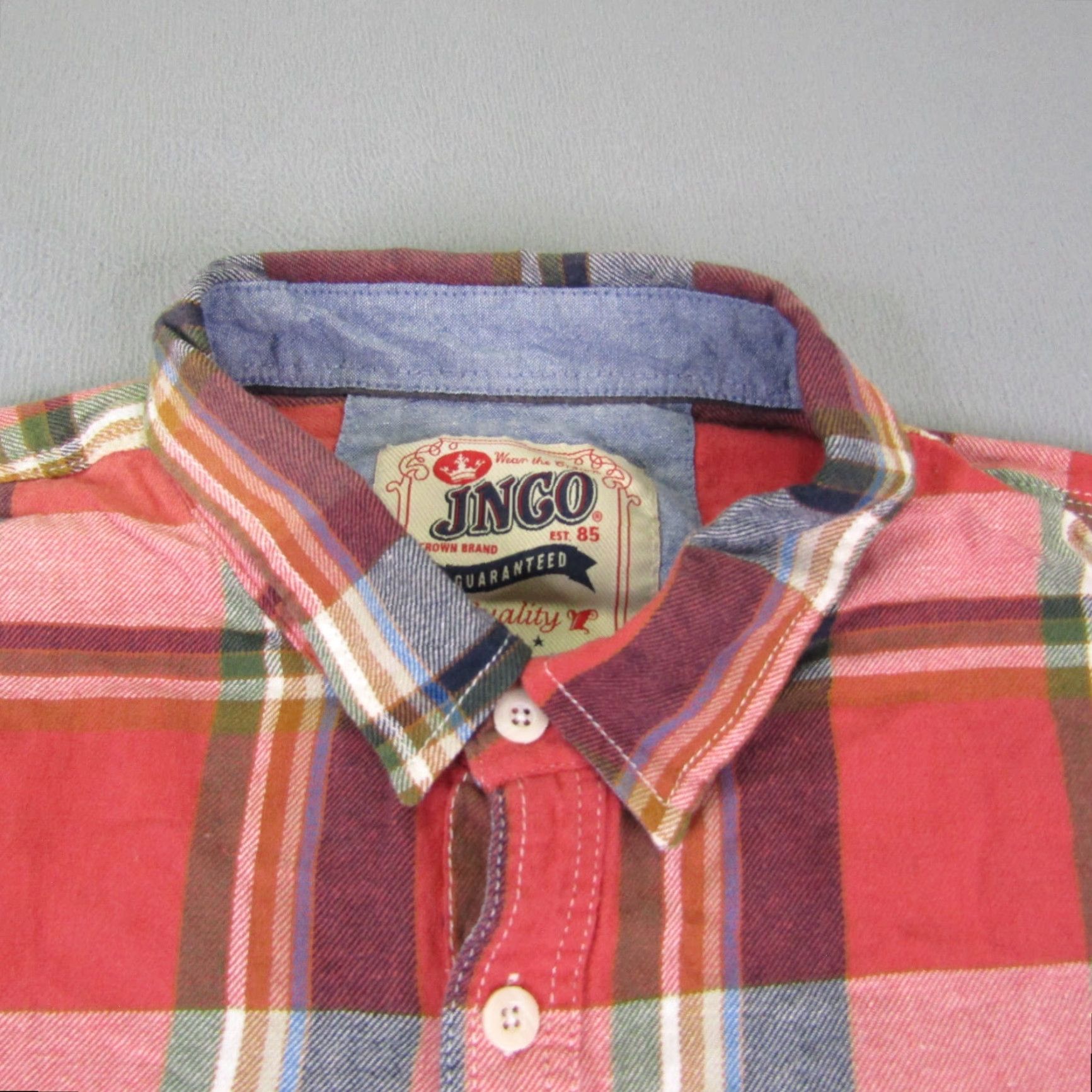 JNCO JNCO Shirt Mens M Red Plaid Flannel Button-Up Outdoors Long Sleeve Casual Shirt Size US M / EU 48-50 / 2 - 2 Thumbnail