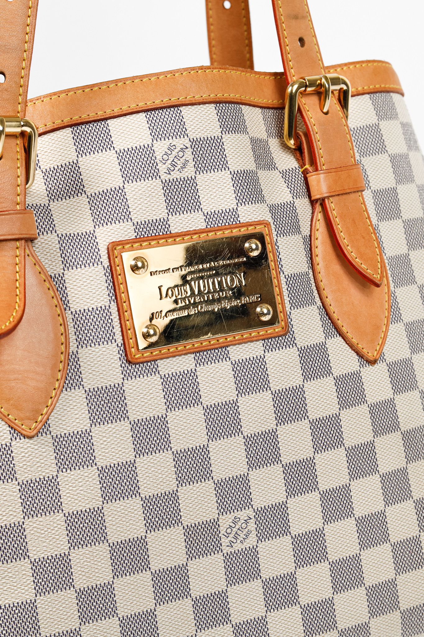 Louis Vuitton Louis Vuitton Hampstead MM Damier Azur Canvas Tote Size ONE SIZE - 11 Thumbnail