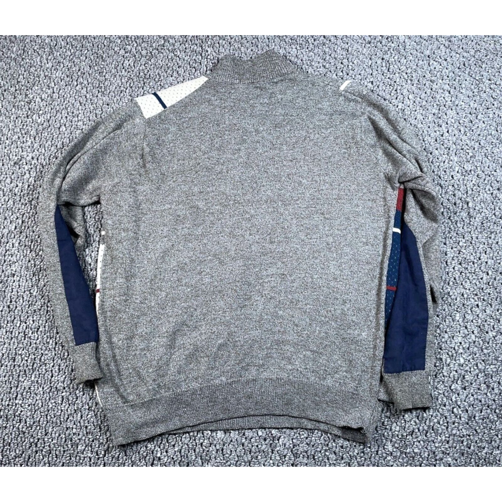 Vintage Montique Distressed Check Pattern Sweater 1/4-Zip Adult XL Gray Acrylic Rayon Knit Mens Size US XL / EU 56 / 4 - 2 Thumbnail