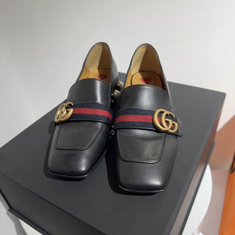 Gucci Gucci Black Double G Pearl Mary Jane Shoes - Size US 6.5 / EU 39-40 - 2 Thumbnail