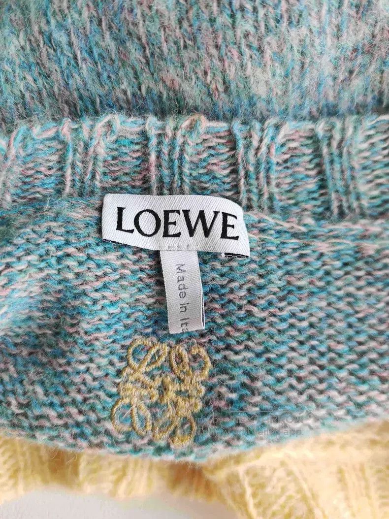 Loewe Loewe Blue and Yellow Color-block Embroidered Logo Wool Sw Size M / US 6-8 / IT 42-44 - 4 Thumbnail