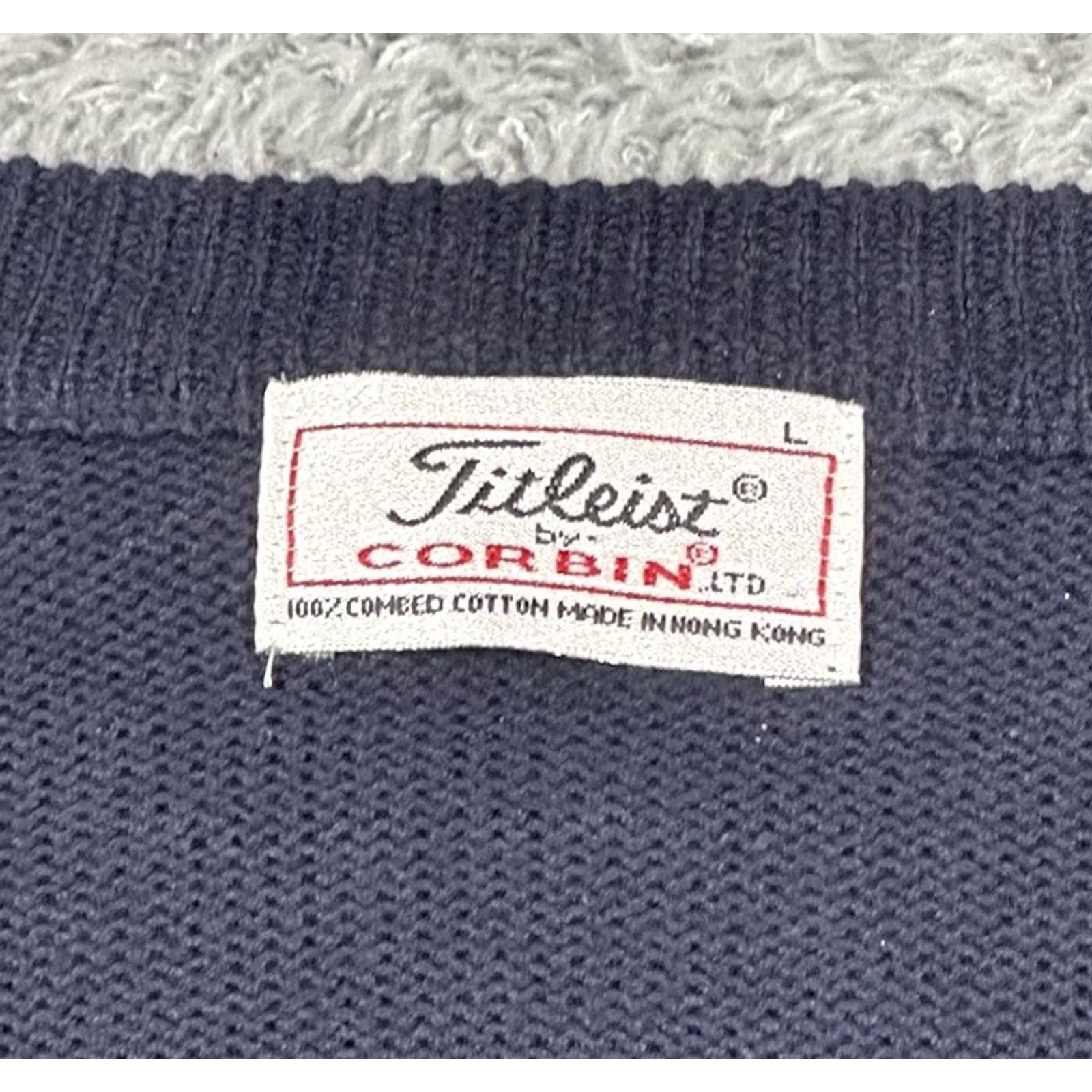 Vintage Titleist Sweater Mens Large Blue V Neck Golf Classic Pullover Corbin, Men's — image 2 of 6