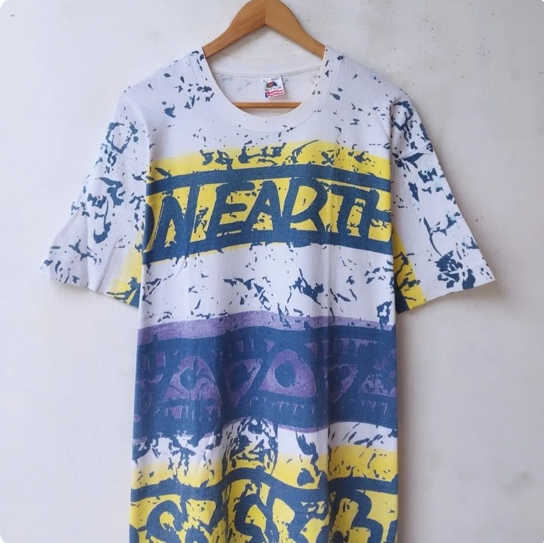 Vintage Vintage 90s ON EARTH Allover Print Tshirt Size US L / EU 52-54 / 3 - 3 Thumbnail