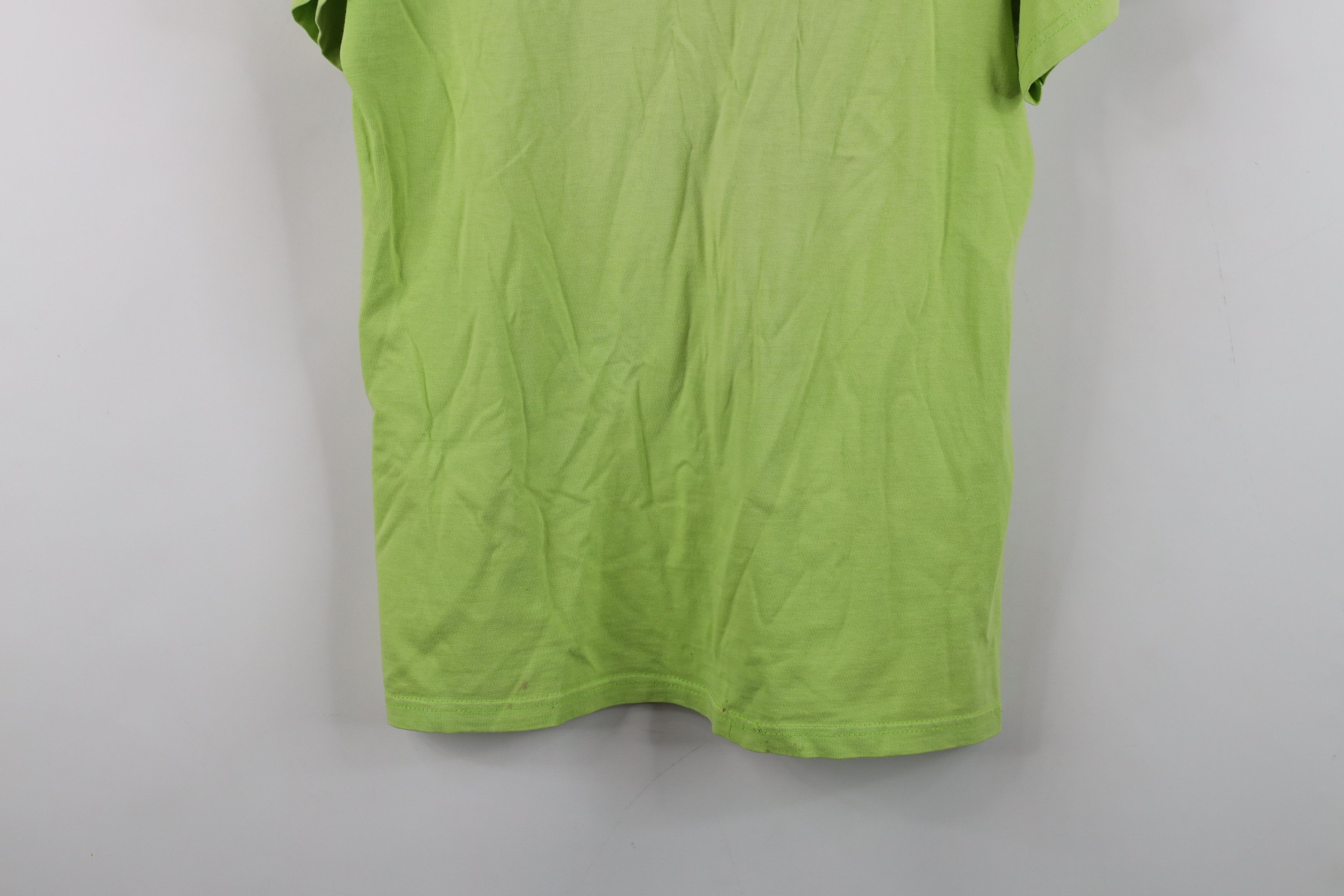Hanes Vintage 90s Y2K Hanes Beefy Blank Cotton T-Shirt Lime Green Size US S / EU 44-46 / 1 - 11 Thumbnail