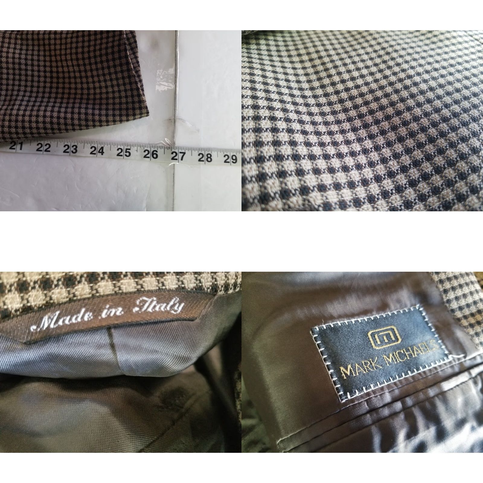 Canali Canali SPORT COAT Plaid Wool Blazer 54L Men Brown Made In Italy 2 Piece 100% Wool Mens jacket Size 54R - 8 Thumbnail