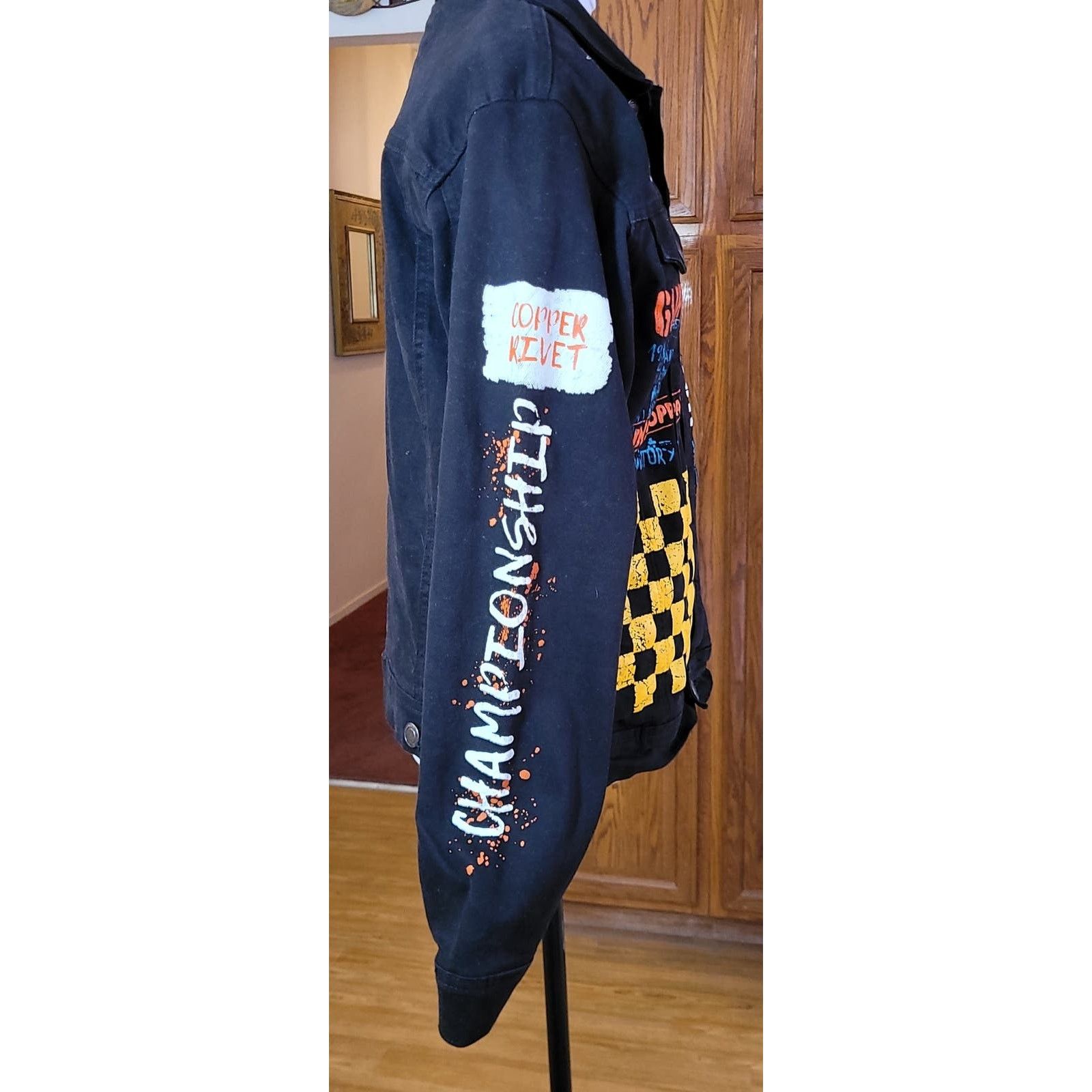 Other Copper Rivet Men's Denim Jacket M Streetwear Graffiti Black Size US M / EU 48-50 / 2 - 8 Thumbnail