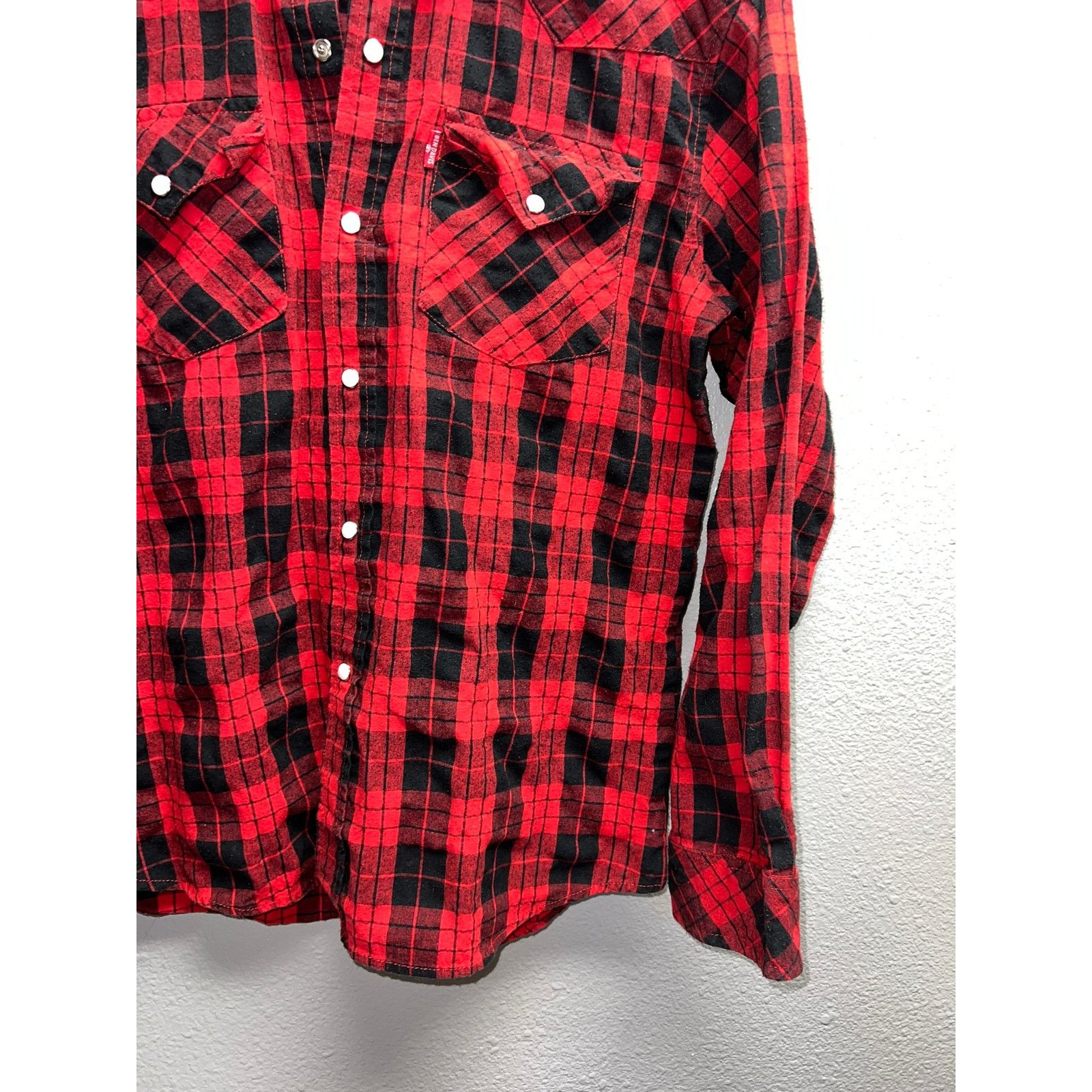 Ben Davis Vintage 70s 80s Ben David Sanforized Red Pearl Snap Shirt M Size US M / EU 48-50 / 2 - 5 Thumbnail