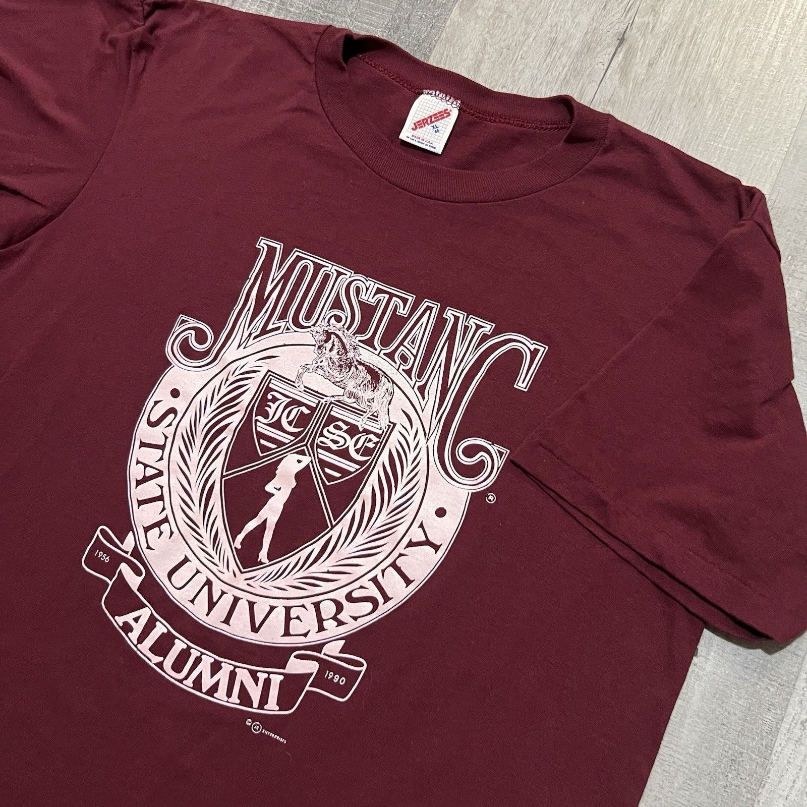 Jerzees Vintage MSU Texas T Shirt State University Mustangs College Size US XL / EU 56 / 4 - 3 Thumbnail