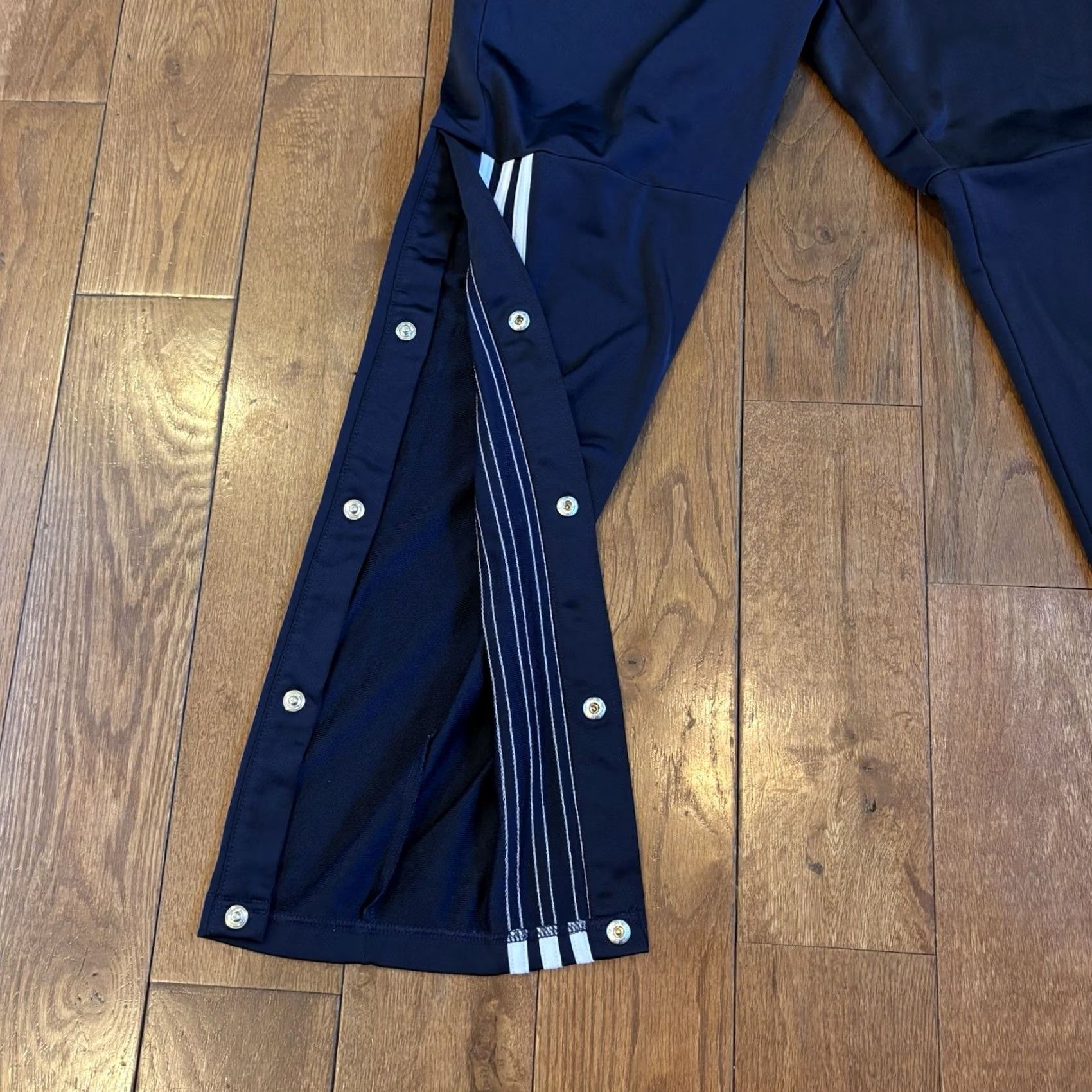 Adidas Mens Adidas Essentials Snap Pants Navy Blue White DV3226 S 30" sz Size US 29 - 3 Thumbnail
