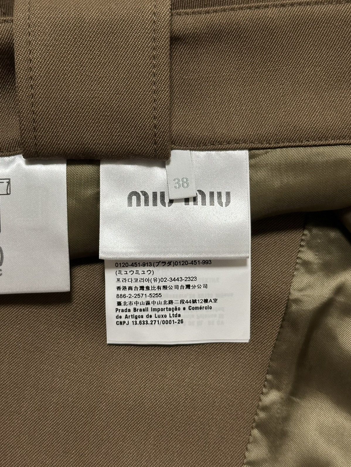 Miu Miu MIU MIU Spring Summer 2024 Mud Gabardine Mini Skirt Size 27" / US 4 / IT 40 - 7 Thumbnail