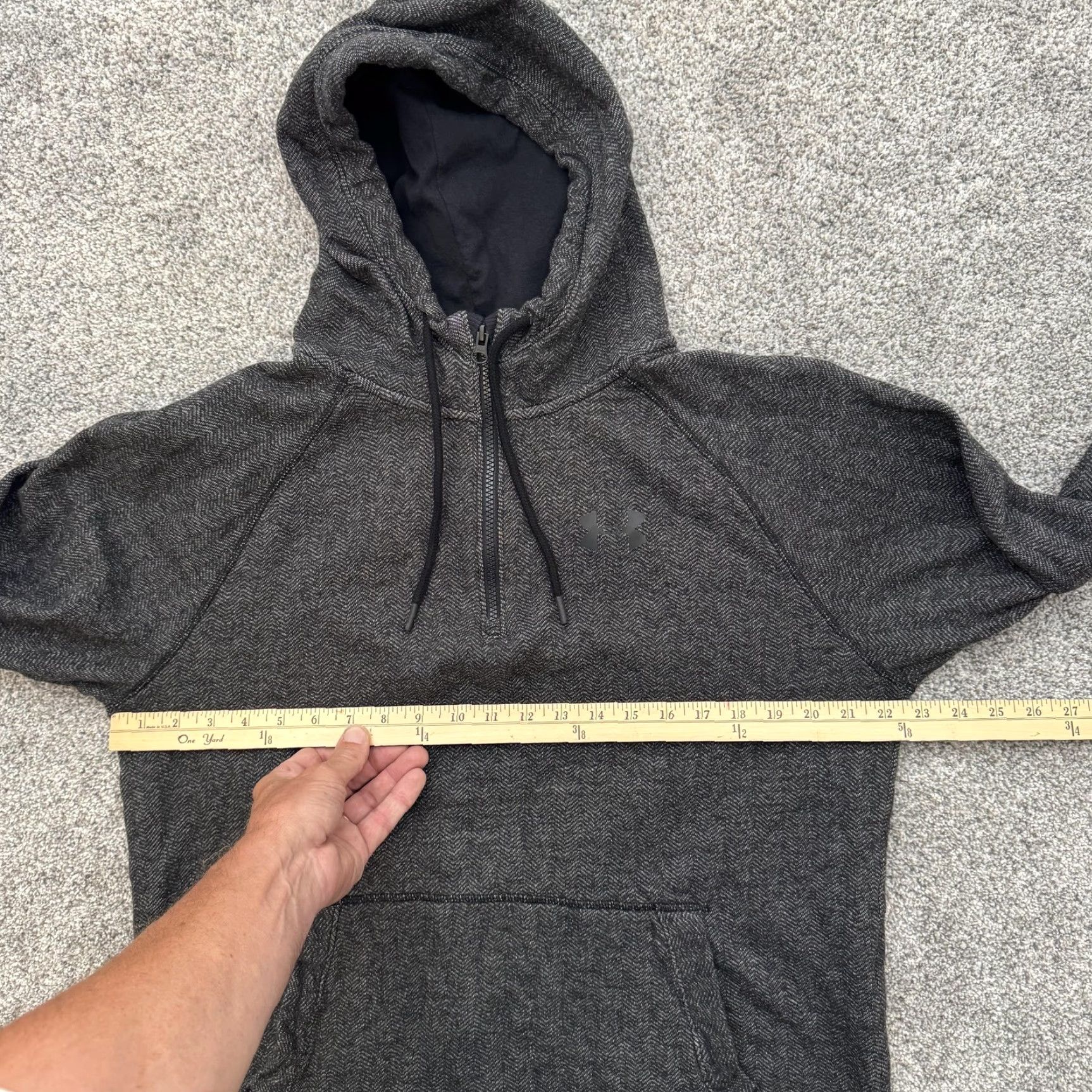 Under Armour Under Armour Hoodie Mens Medium Pullover Herringbone Zip Pockets Gray Sweatshirt 1280758 Size US M / EU 48-50 / 2 - 3 Thumbnail