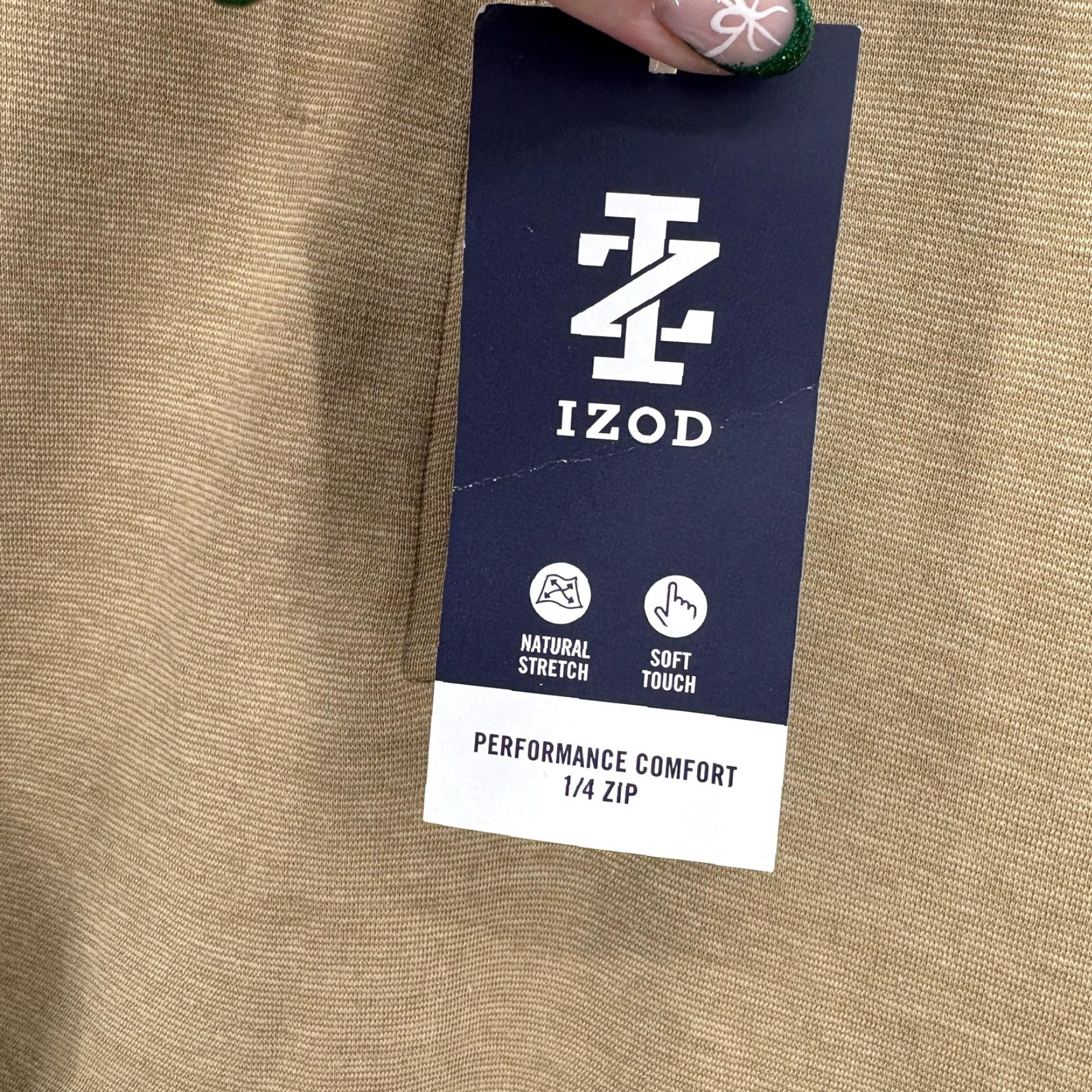 Izod VINTAGE Izod Sweater Mens Large Camel Heather Performance Luxury 1/4 Zip Pullover NWT Size US L / EU 52-54 / 3 - 4 Thumbnail