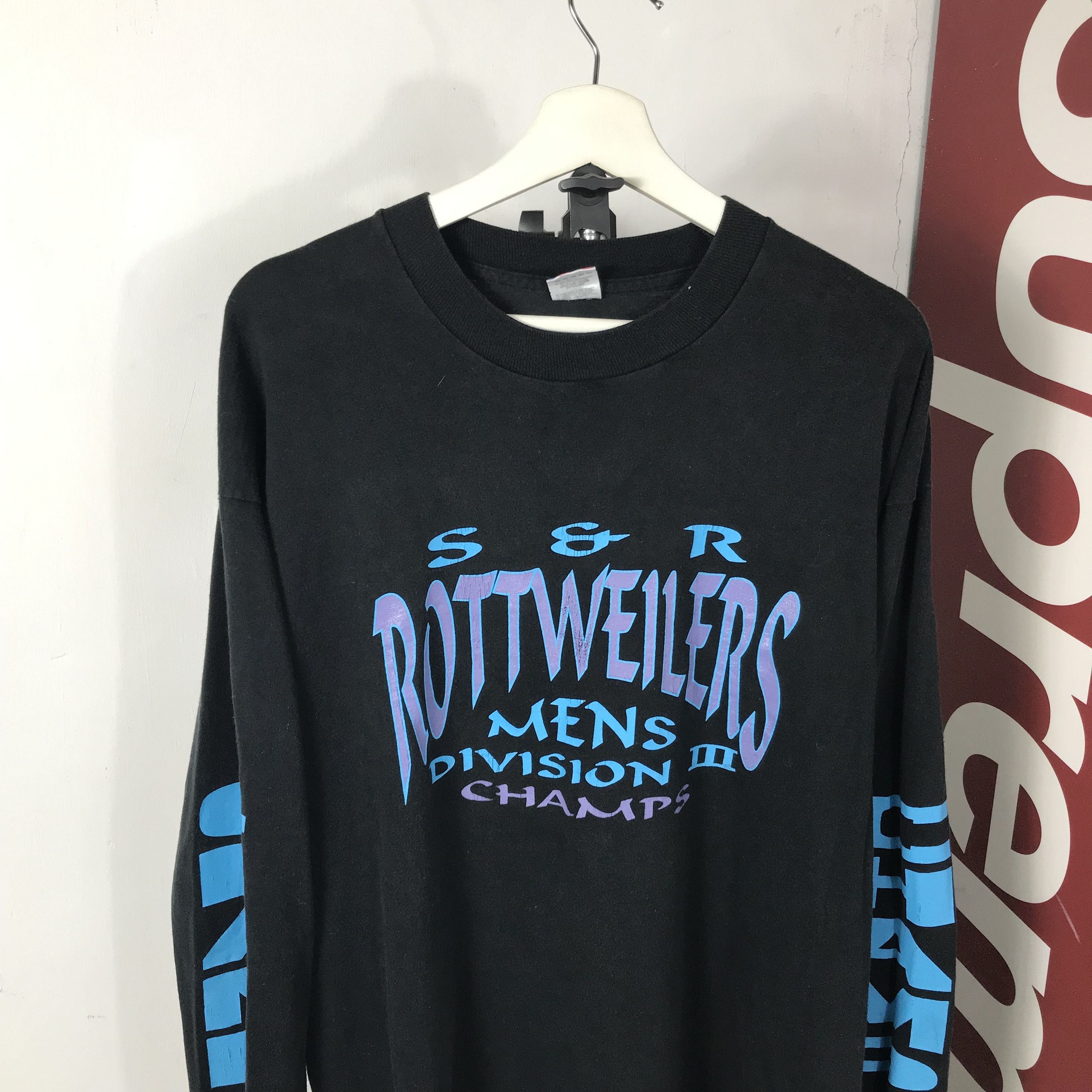Fruit Of The Loom 90S Rottweiler CHAMPION Dog Fear Is For Others T Shirt Black Size US XL / EU 56 / 4 - 5 Thumbnail