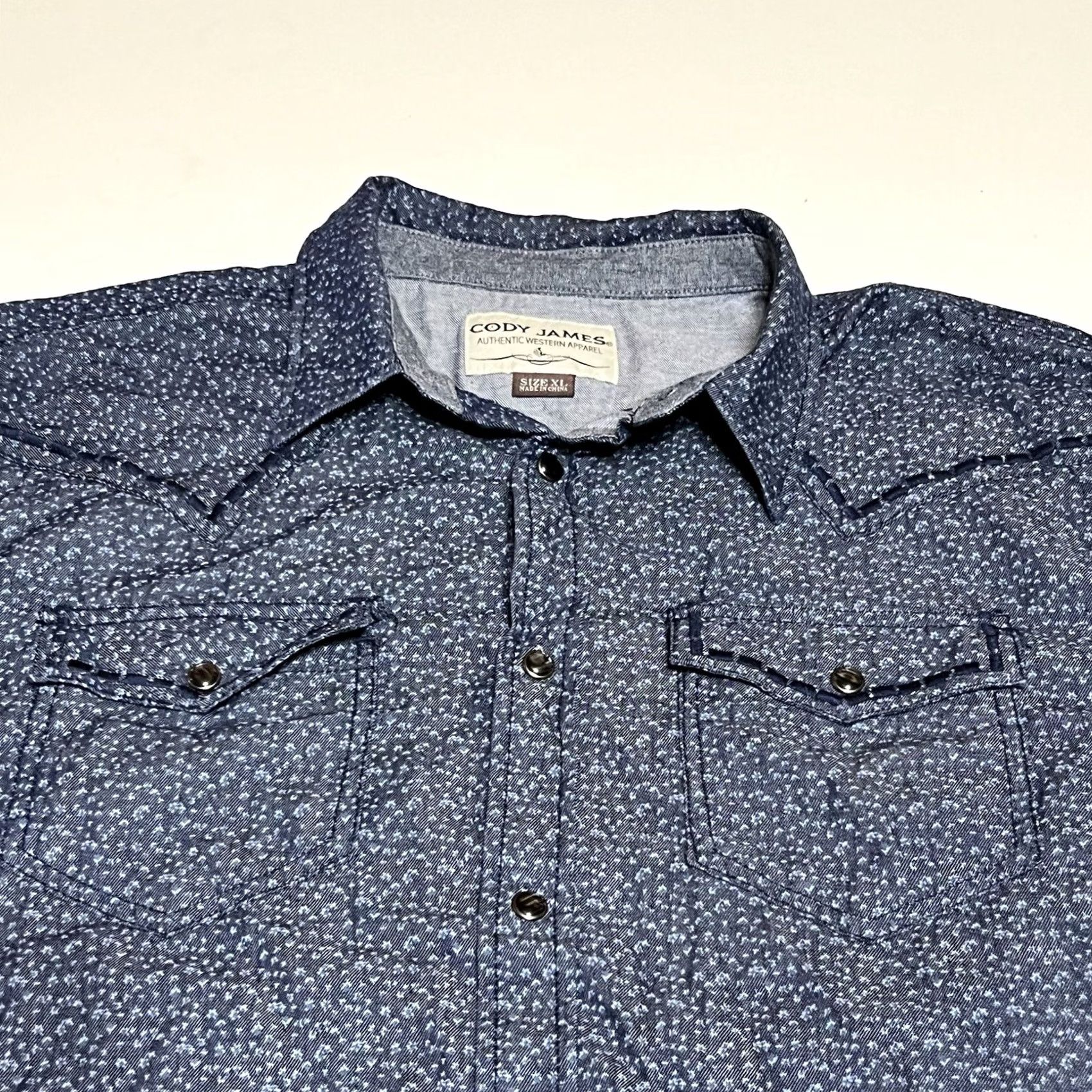 Cody James Cody James Pearl Snap Shirt Men XL Blue Long Sleeve Western Rodeo Shirt Size US XL / EU 56 / 4 - 2 Thumbnail