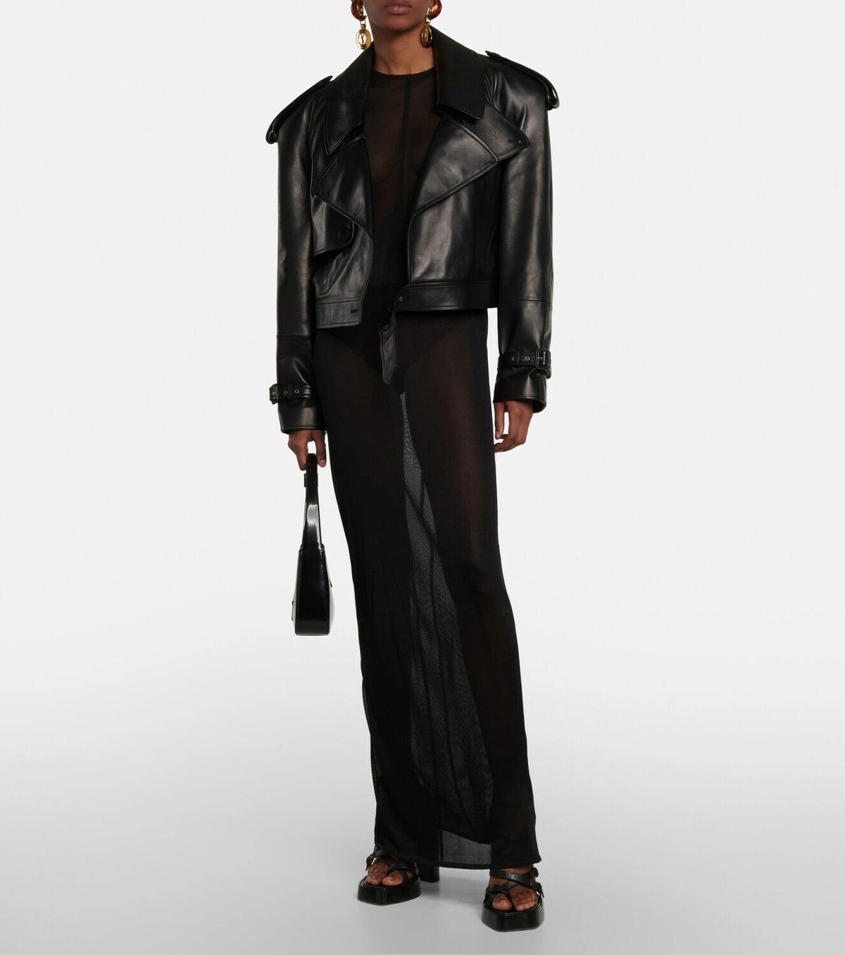 Saint Laurent Paris o1y0126 Maxi Dress in Black Size M / US 6-8 / IT 42-44 - 4 Thumbnail