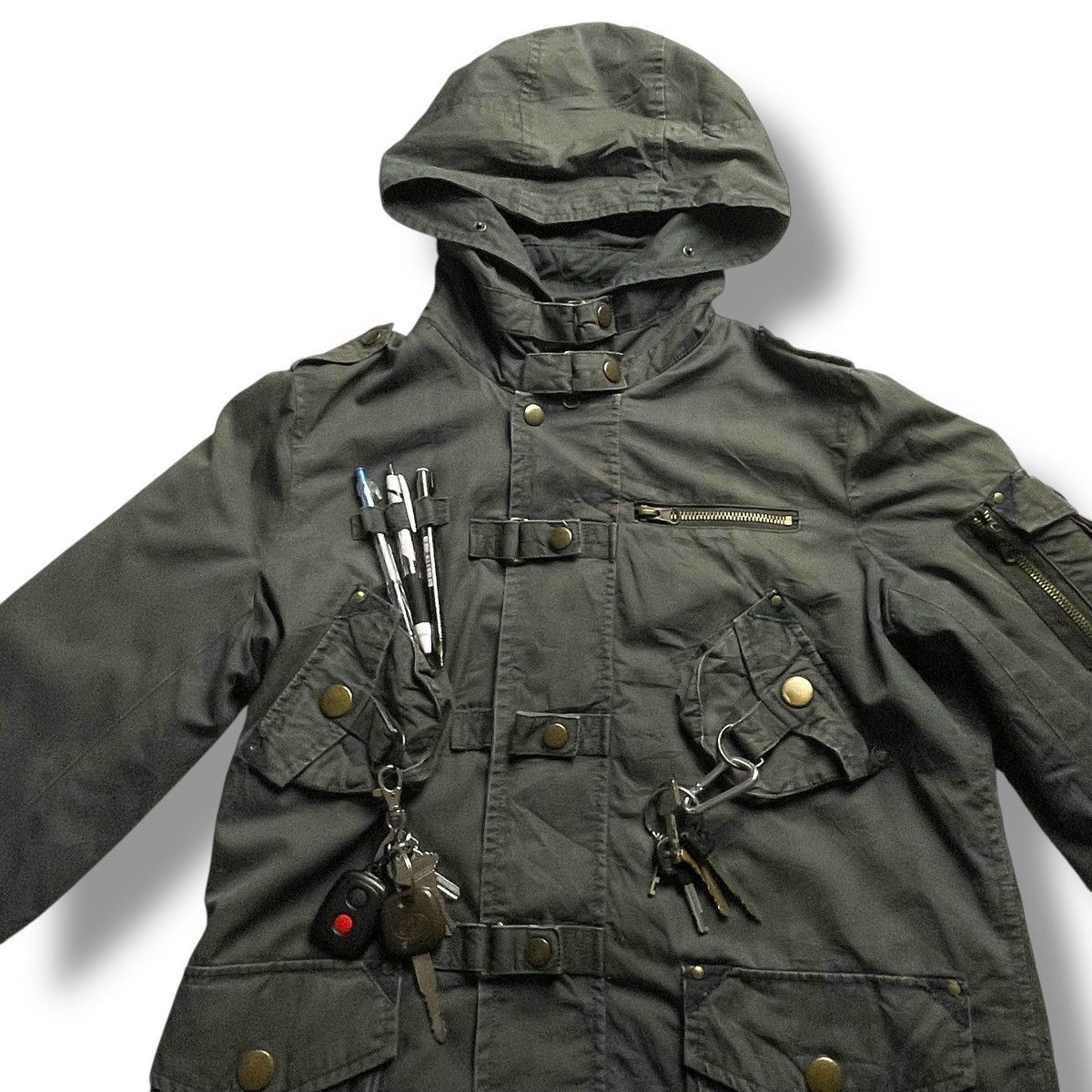 14th Addiction × Japanese Brand × Le Grande Bleu (L.G.B.) 🇯🇵 APAISER MULTIPOCKET BONDAGE PARKA JACKET Size US L / EU 52-54 / 3 - 3 Thumbnail