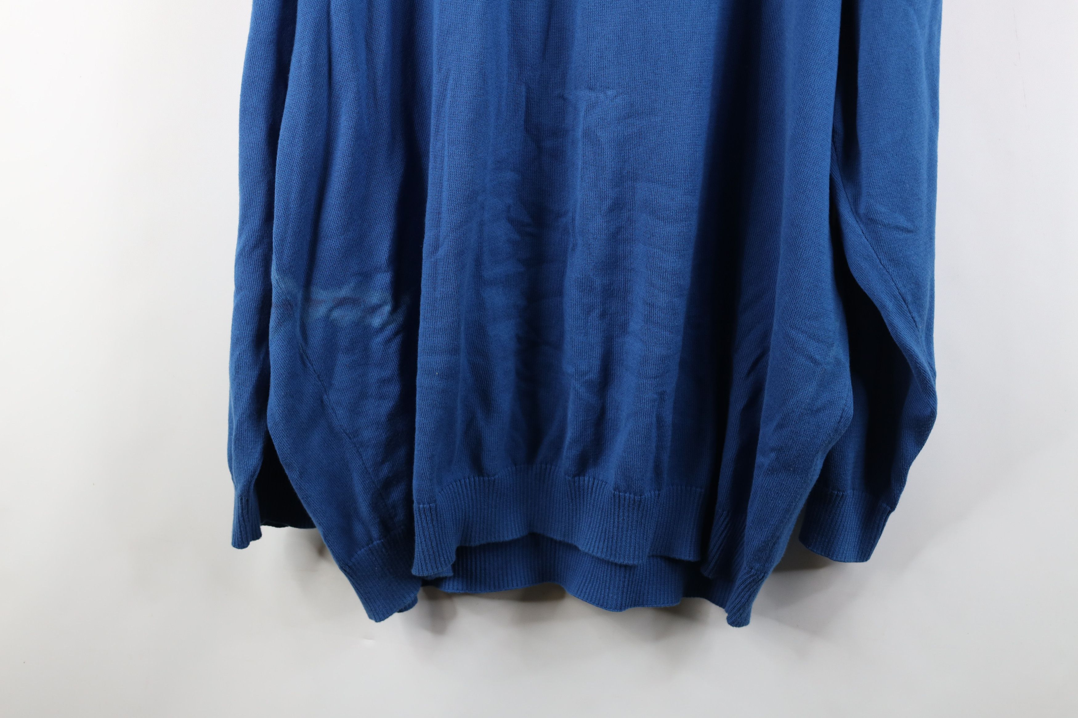Lacoste Lacoste Distressed Croc Logo Cotton Knit V-Neck Sweater Blue Size US XXL / EU 58 / 5 - 15 Thumbnail
