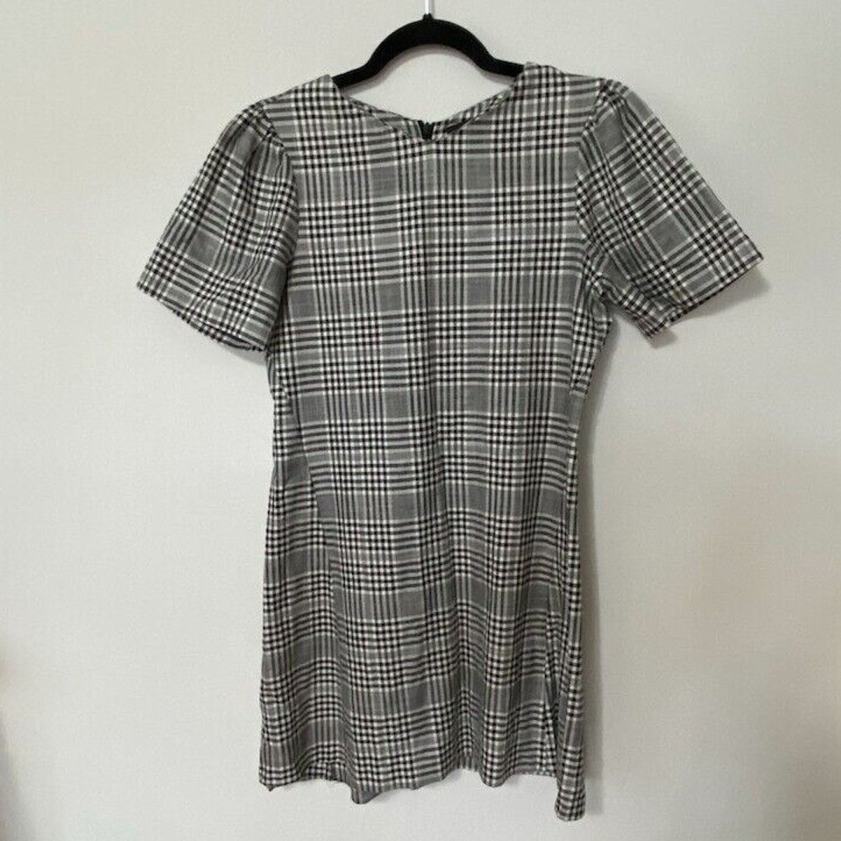 Zara Zara Gingham Plaid Shift Dress Short Sleeve Black & White S Size S / US 4 / IT 40 - 2 Thumbnail