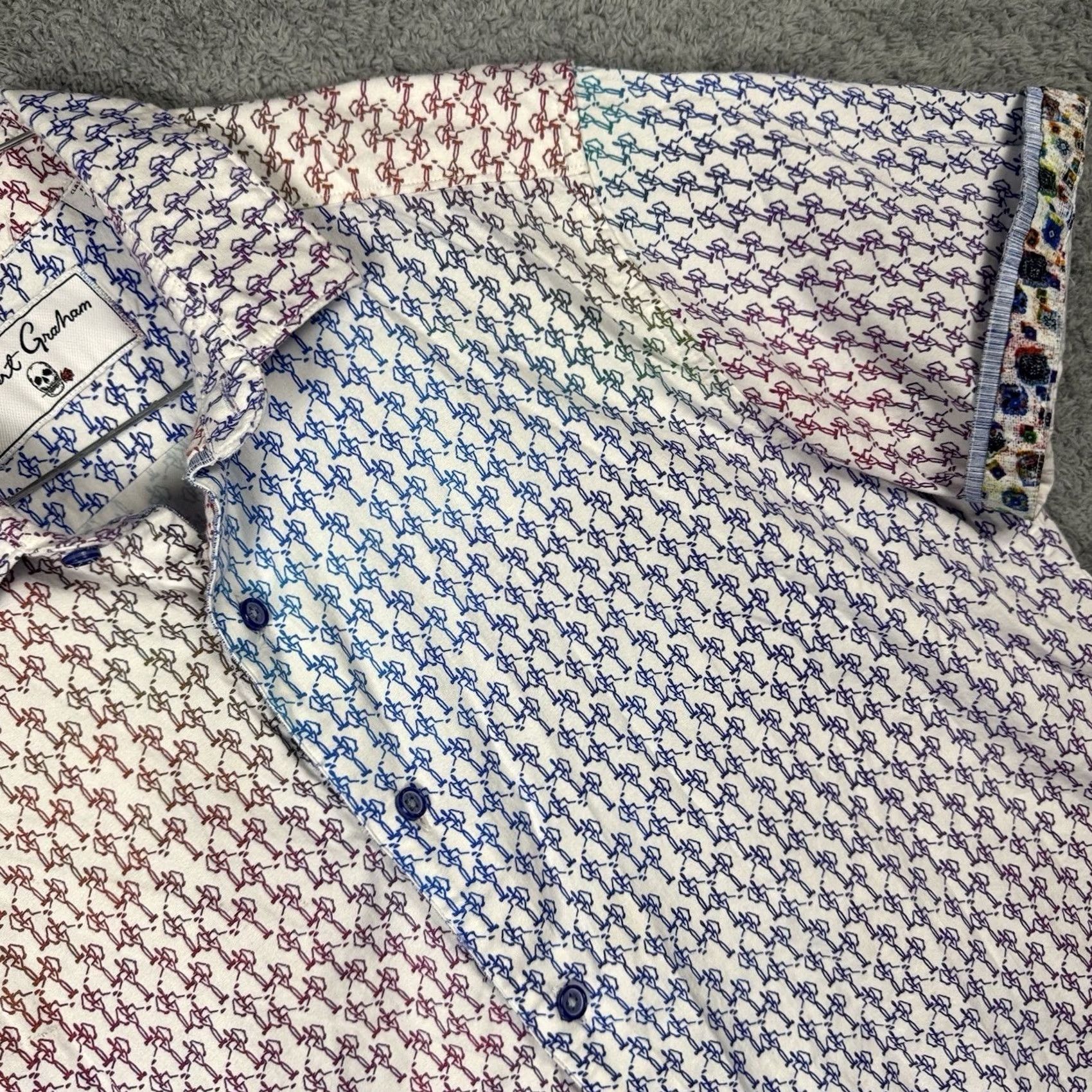 Robert Graham Robert Graham Shirt Men M Dancing Flip Cuff Pastel Psychedelic Abstract Colorful Size US M / EU 48-50 / 2 - 2 Thumbnail