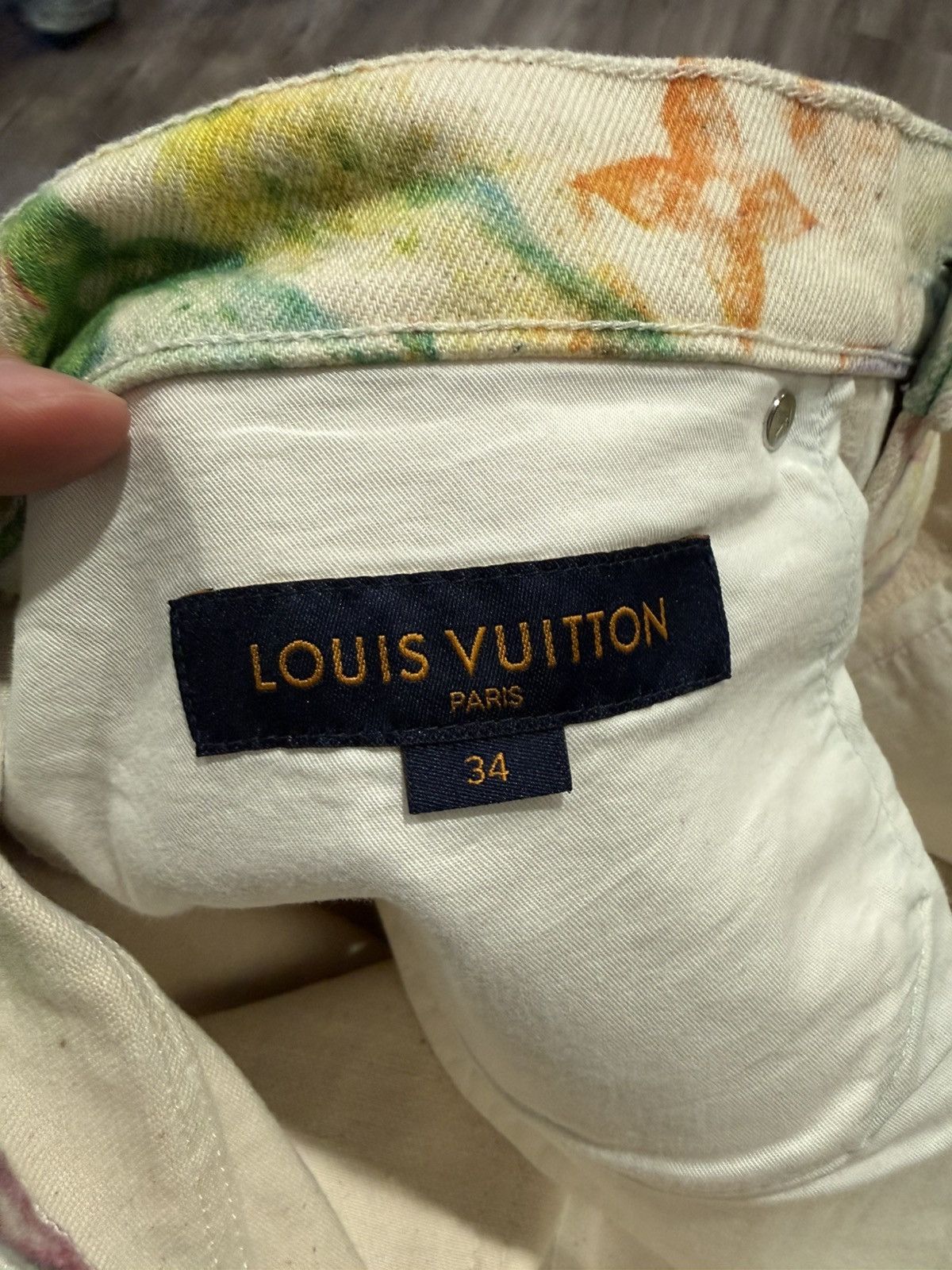Louis Vuitton Louis Vuitton Multicolor Pastel Monogram Denim Pants Size US 34 / EU 50 - 5 Thumbnail