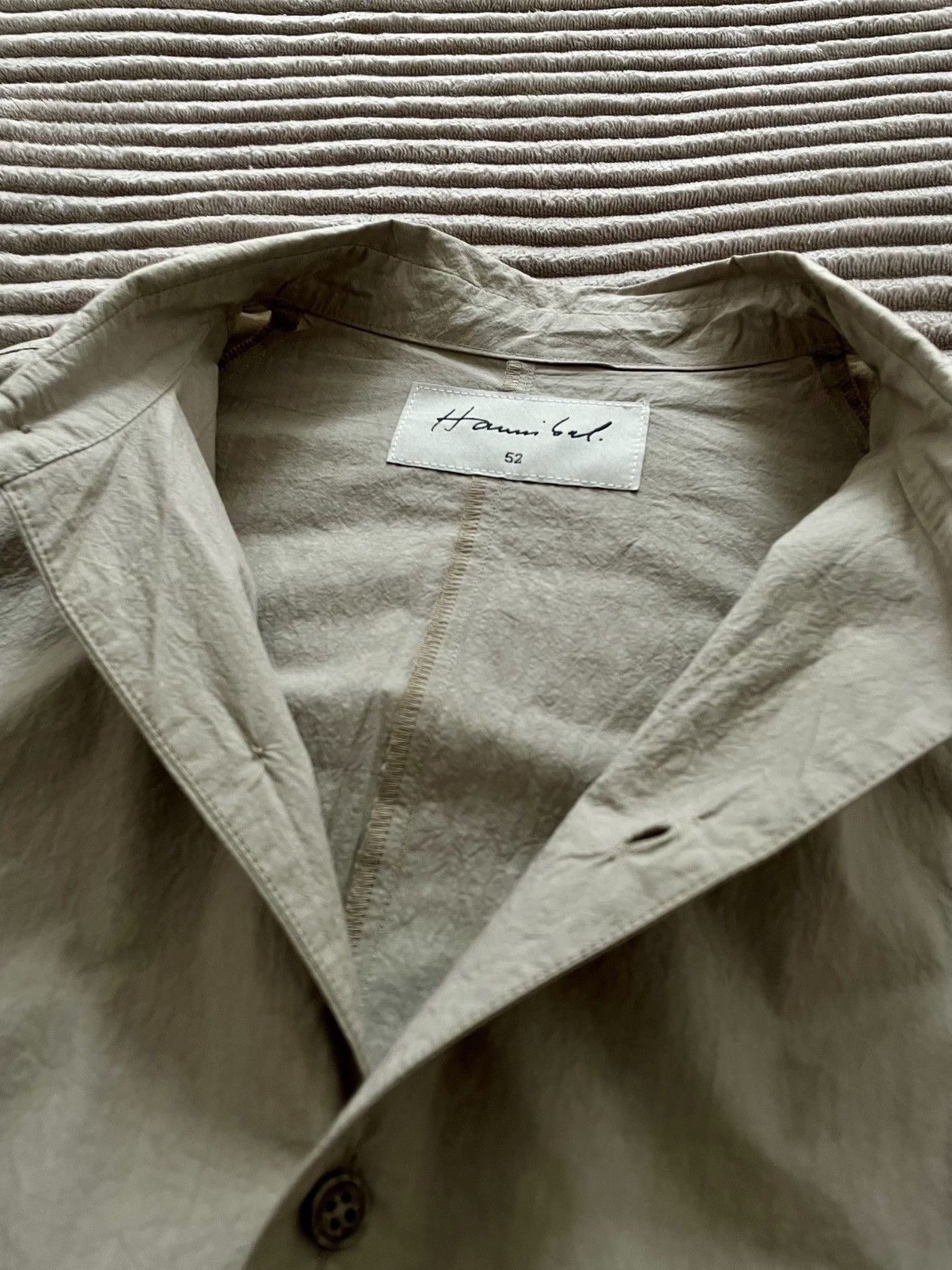 Hannibal. Hannibal. Beige Rough Paper Cotton Button Relaxed Shirt Size US L / EU 52-54 / 3 - 7 Thumbnail