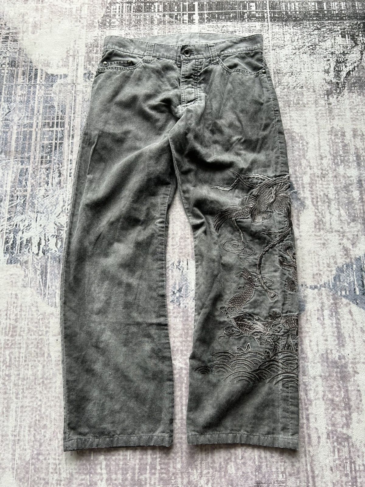 5351 POUR LES HOMMES 5351 Pour Hommes Embroidery Dragon Pants Size US 30 / EU 46 - 1 Thumbnail