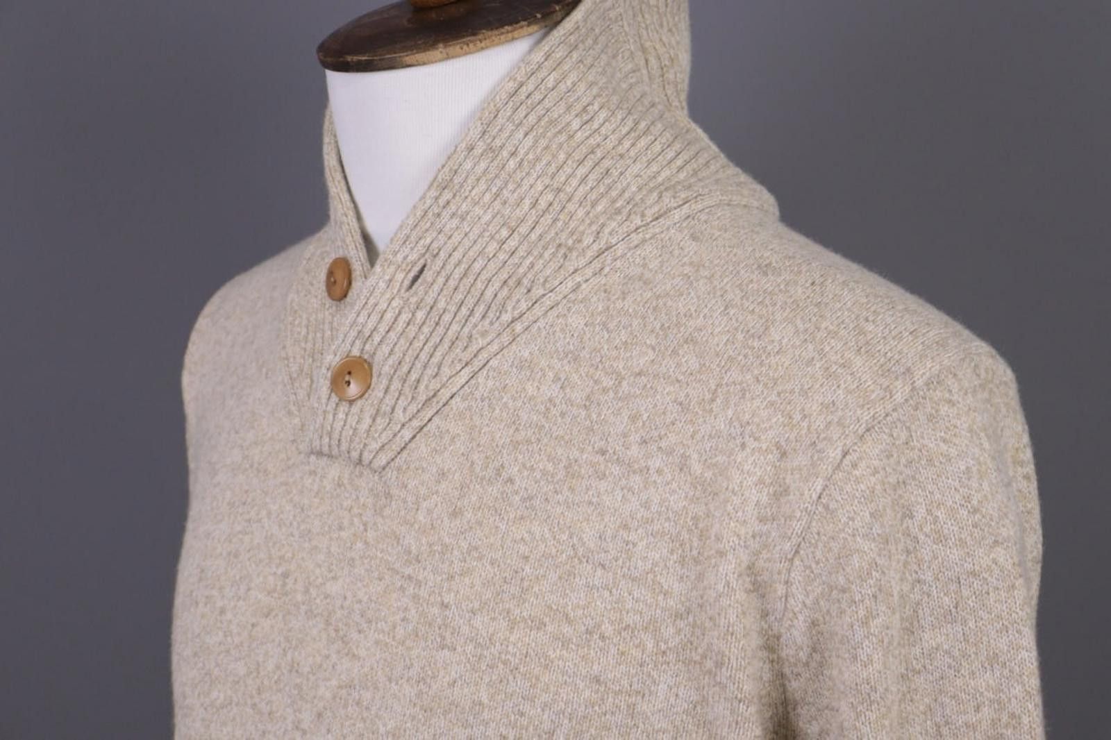 J.Crew J.Crew Beige Merino Shawl Knit Pullover Sweater Size M Size US M / EU 48-50 / 2 - 9 Thumbnail