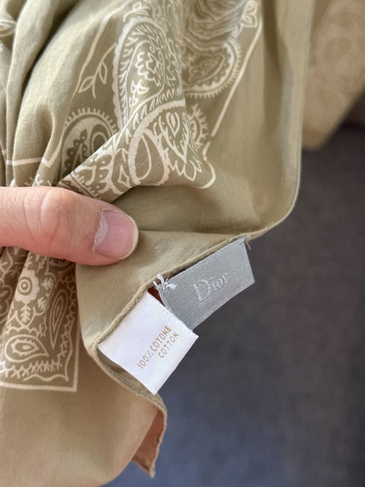 Dior Dior homme SS06 olive paisley scarf Size ONE SIZE - 3 Thumbnail