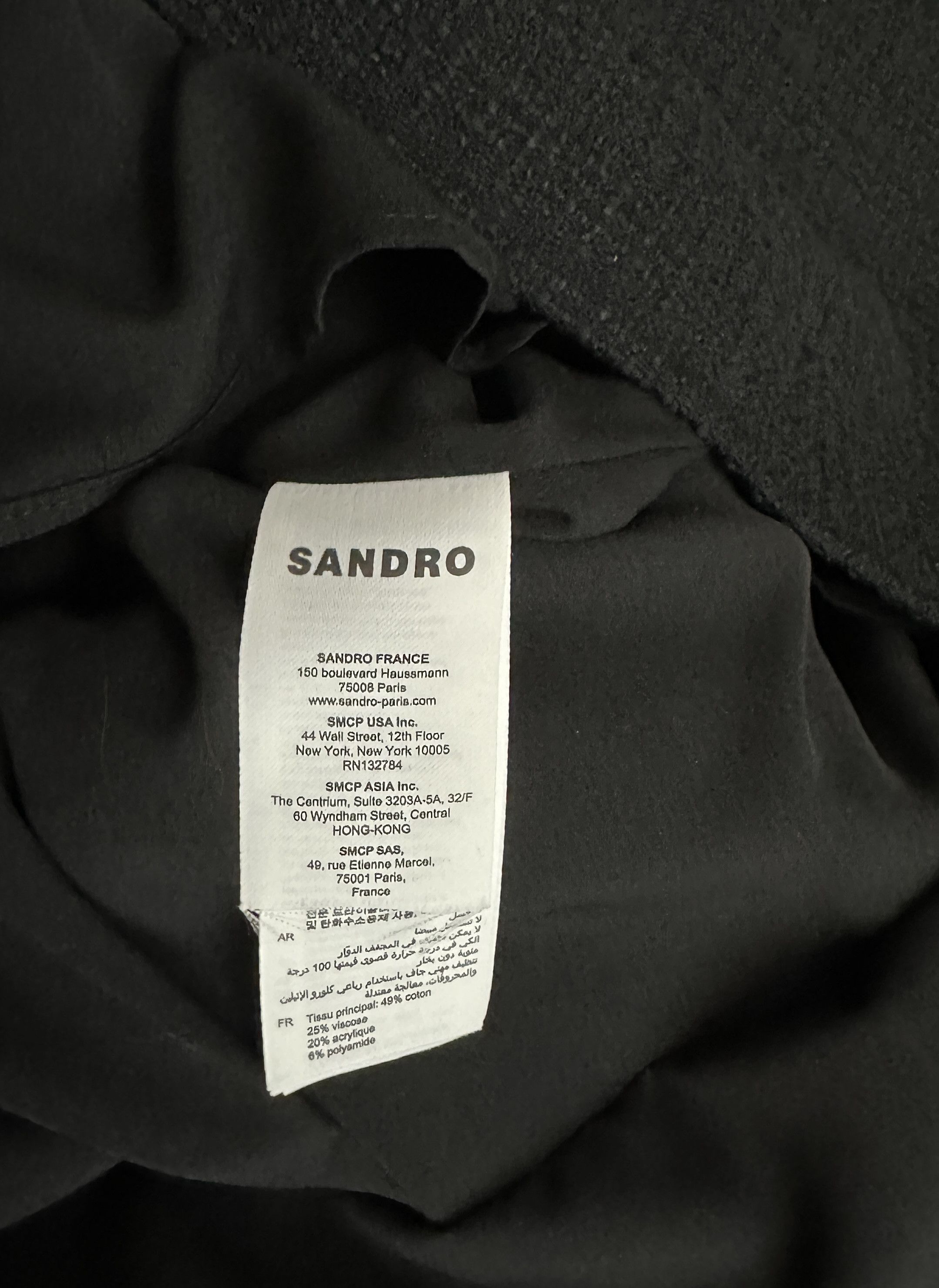 Sandro Short Tweed Black Dress Size M / US 6-8 / IT 42-44 - 8 Thumbnail