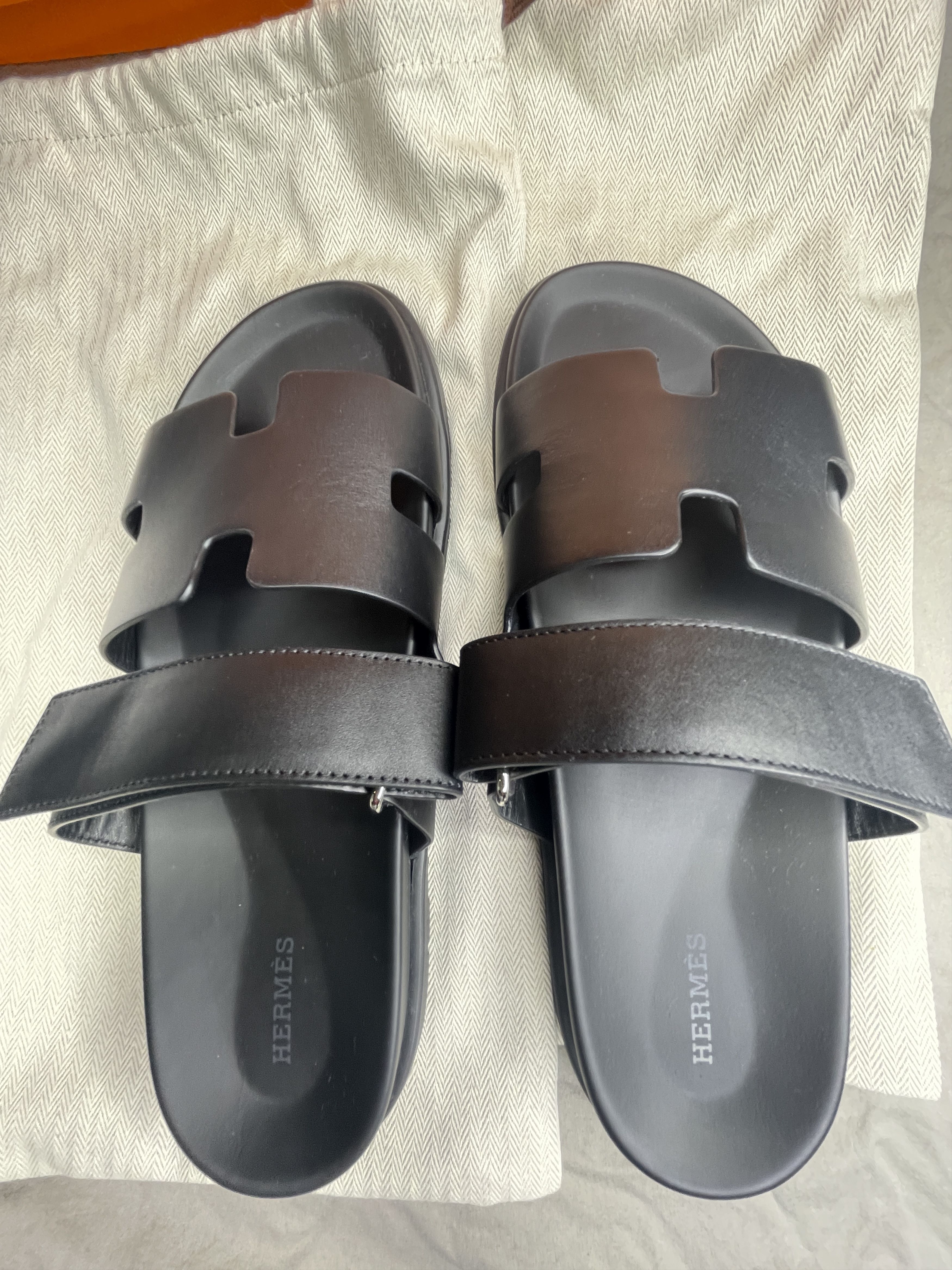 Hermes Hermès Brand New, Unworn Men's Chypre sandals - Black - 43.5 Size US 10.5 / EU 43-44 - 6 Thumbnail