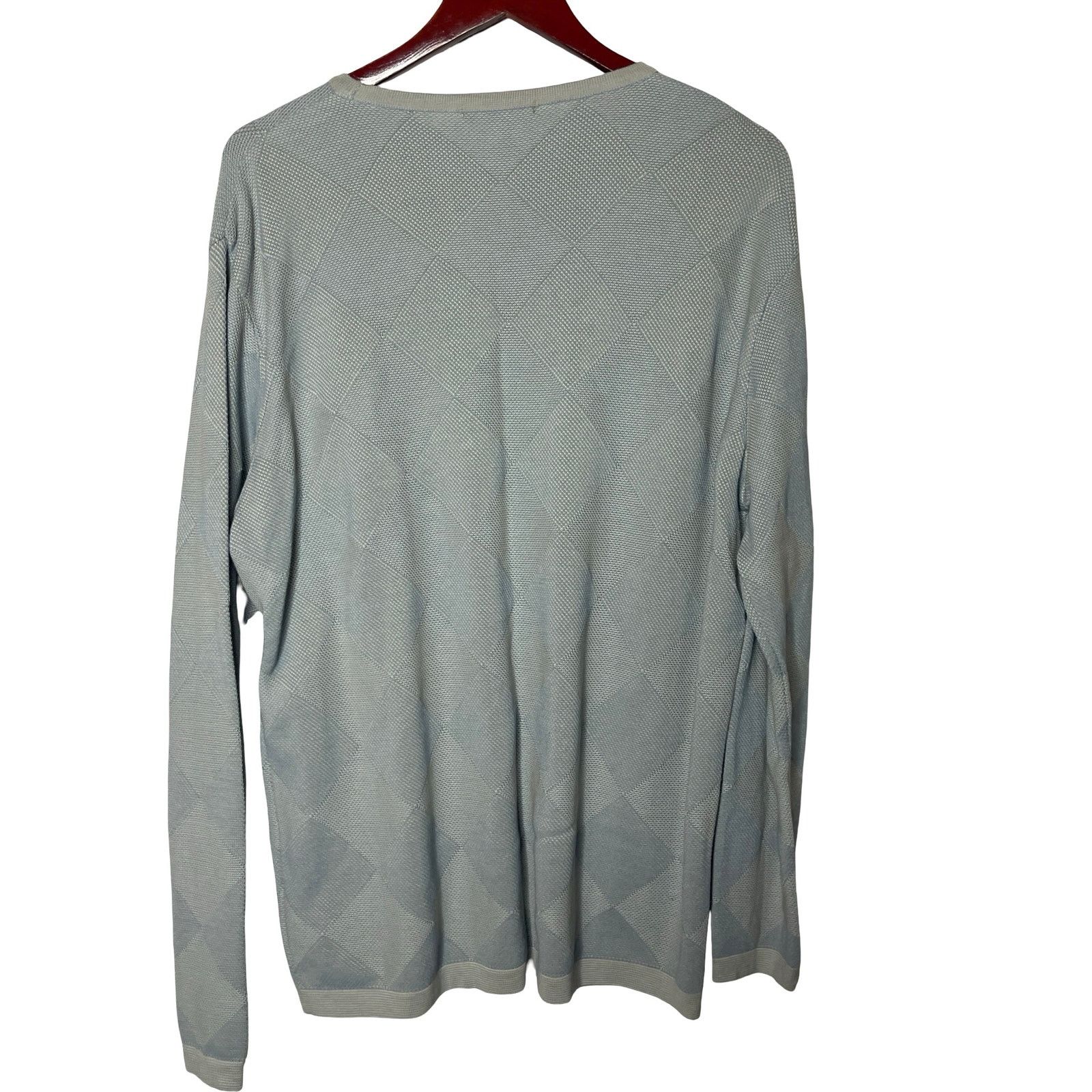 Ermenegildo Zegna Ermenegildo Zegna 100% cotton bluish grey diamond pullover L Size US L / EU 52-54 / 3 - 3 Thumbnail