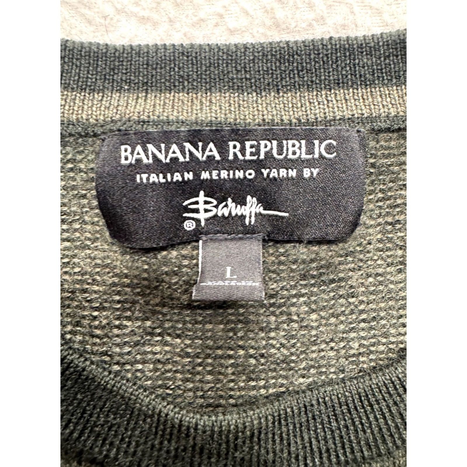 Banana Republic Banana Republic Merino Wool Crew Neck Sweater Textured Green L Mens Size US L / EU 52-54 / 3 - 3 Thumbnail