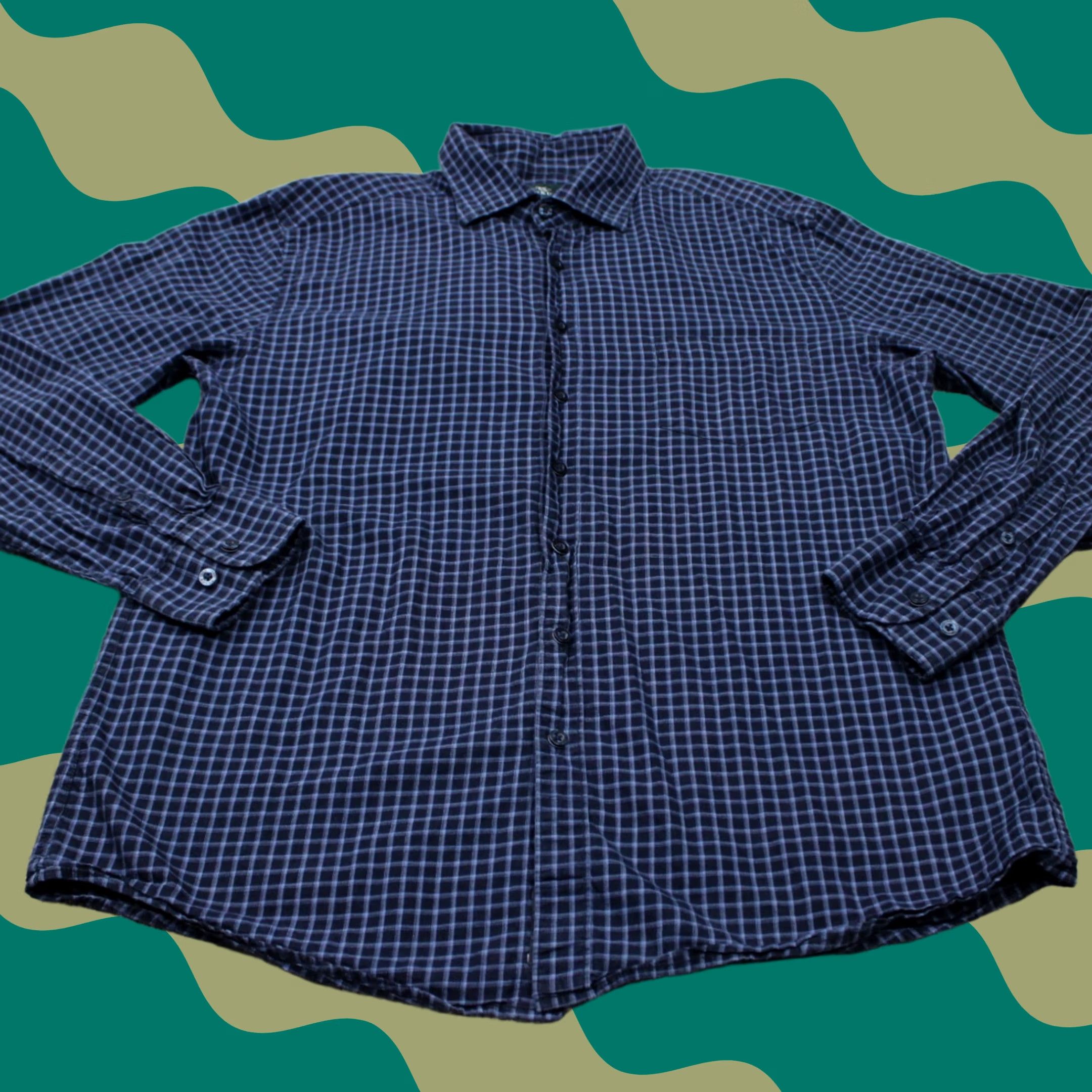 Rodd & Gunn Rodd & Gunn Shirt Mens XL Blue Leggiuno Cotton L/S Button-Up Check Knit? (rephrase) Size US XL / EU 56 / 4 - 1 Thumbnail